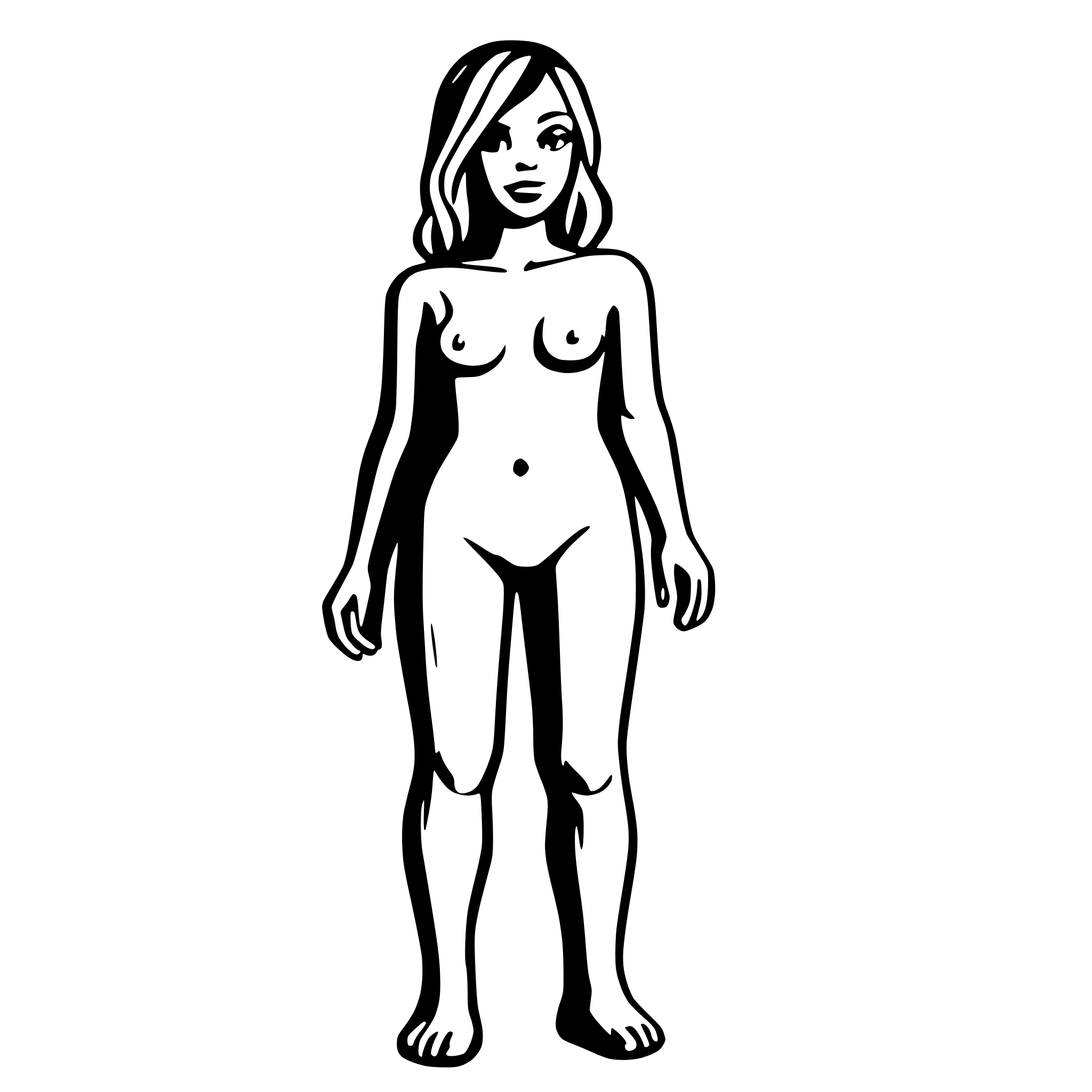 AI-generated SVG of 'full frontal human silhouette'