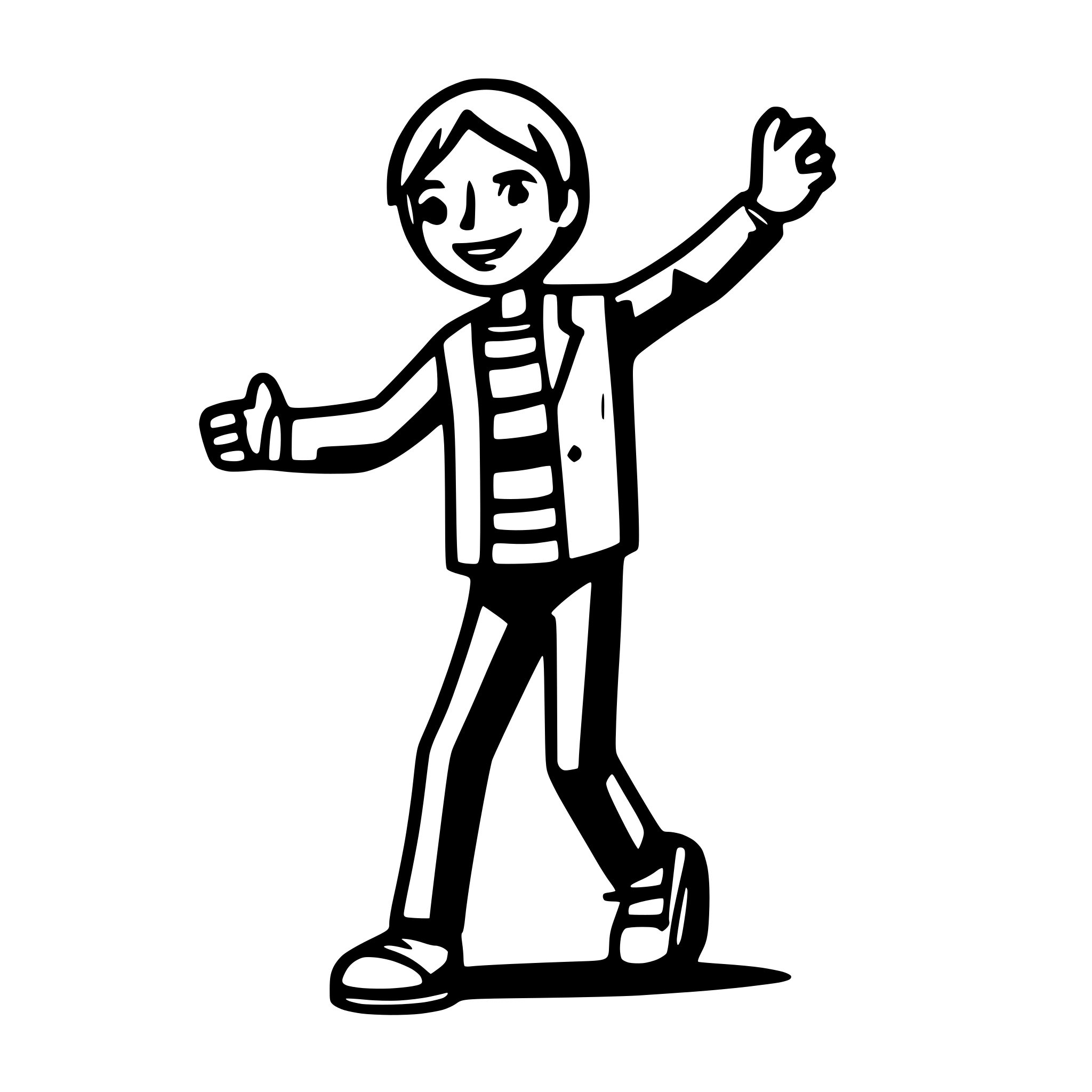 AI-generated SVG of 'stick figure man dancing'