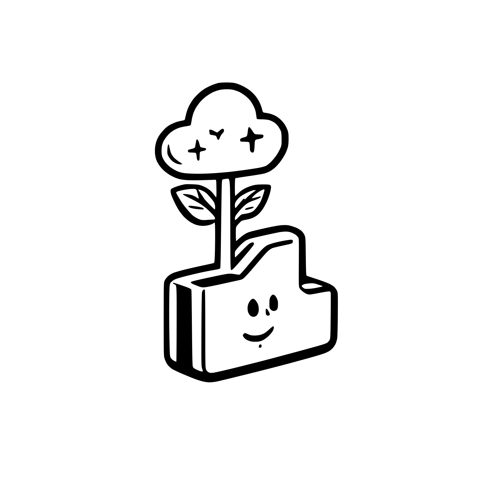 AI-generated SVG of a emojy like cloud with gravestone