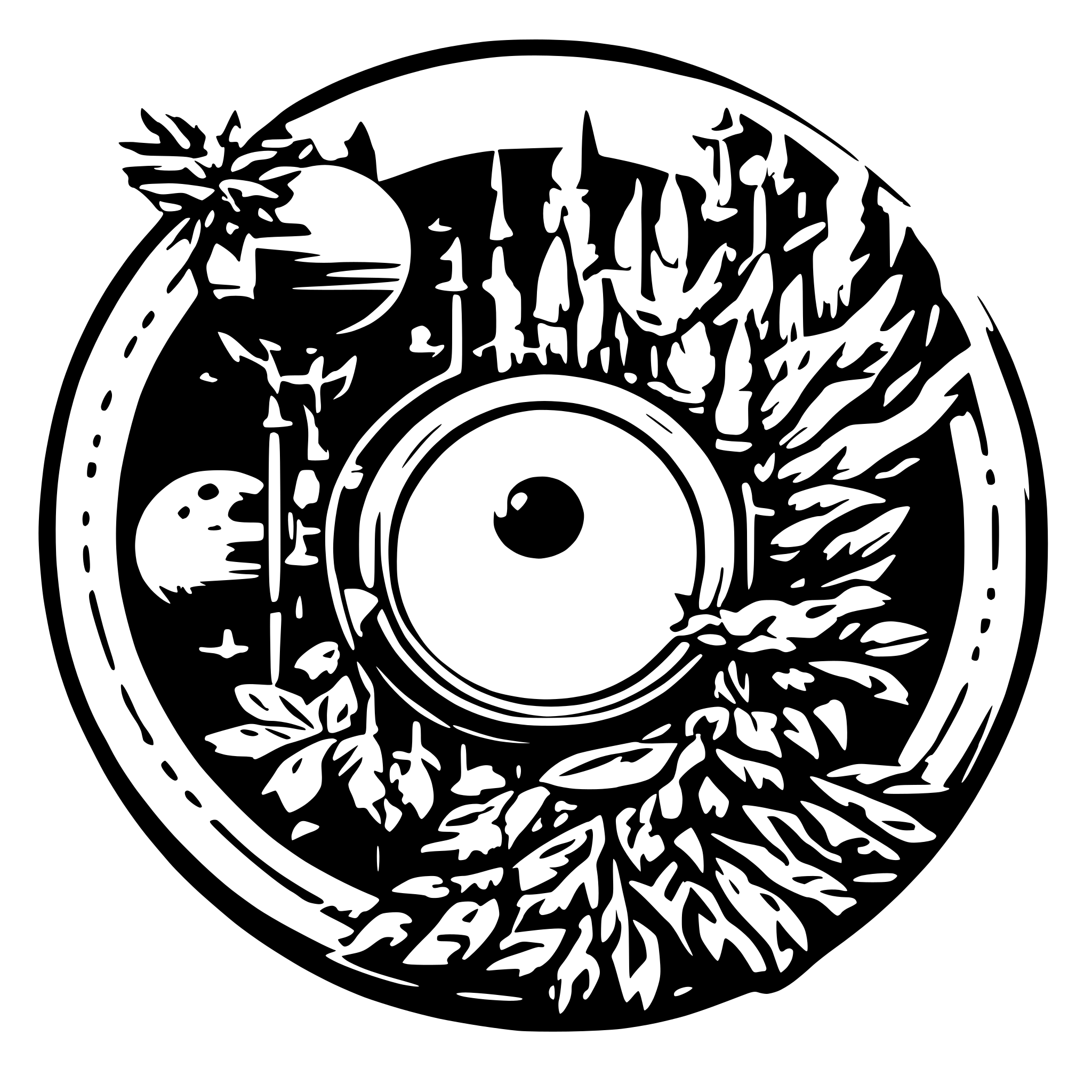 AI-generated SVG of a space round