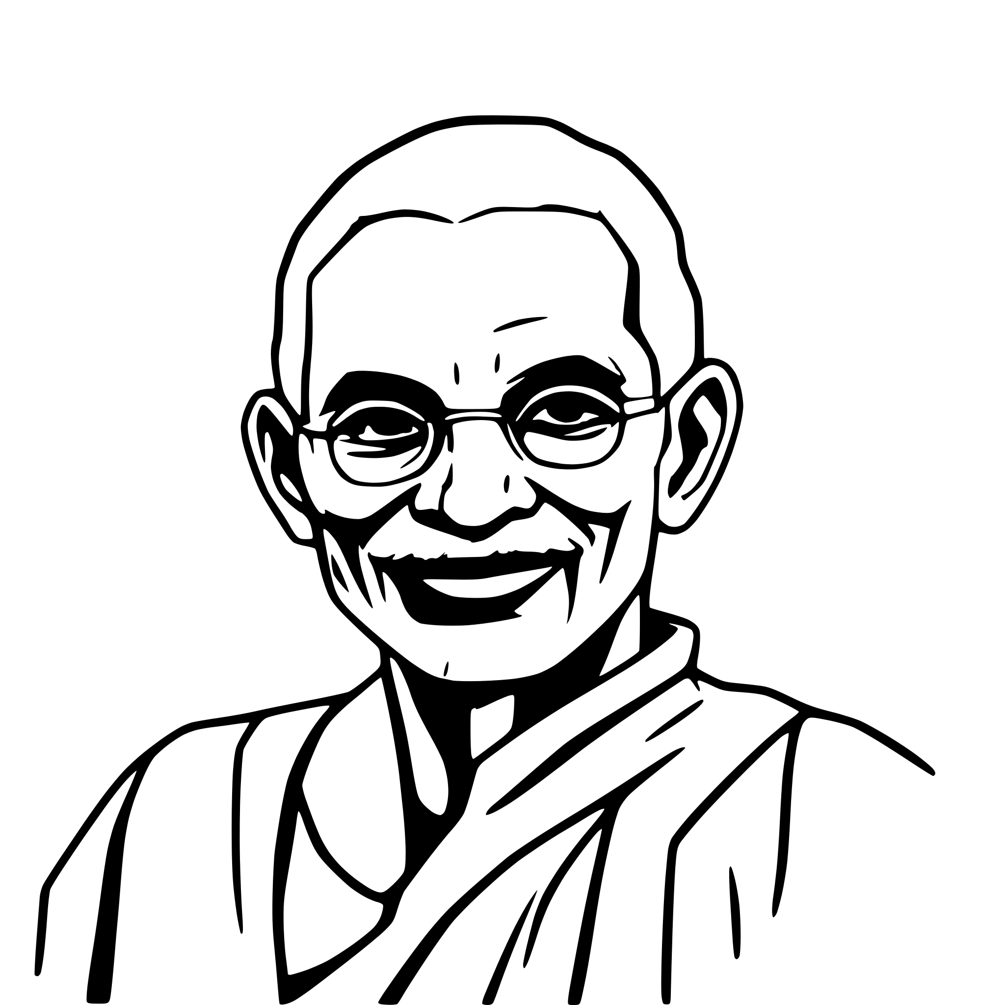 AI-generated SVG of 'Line art Gandhiji'