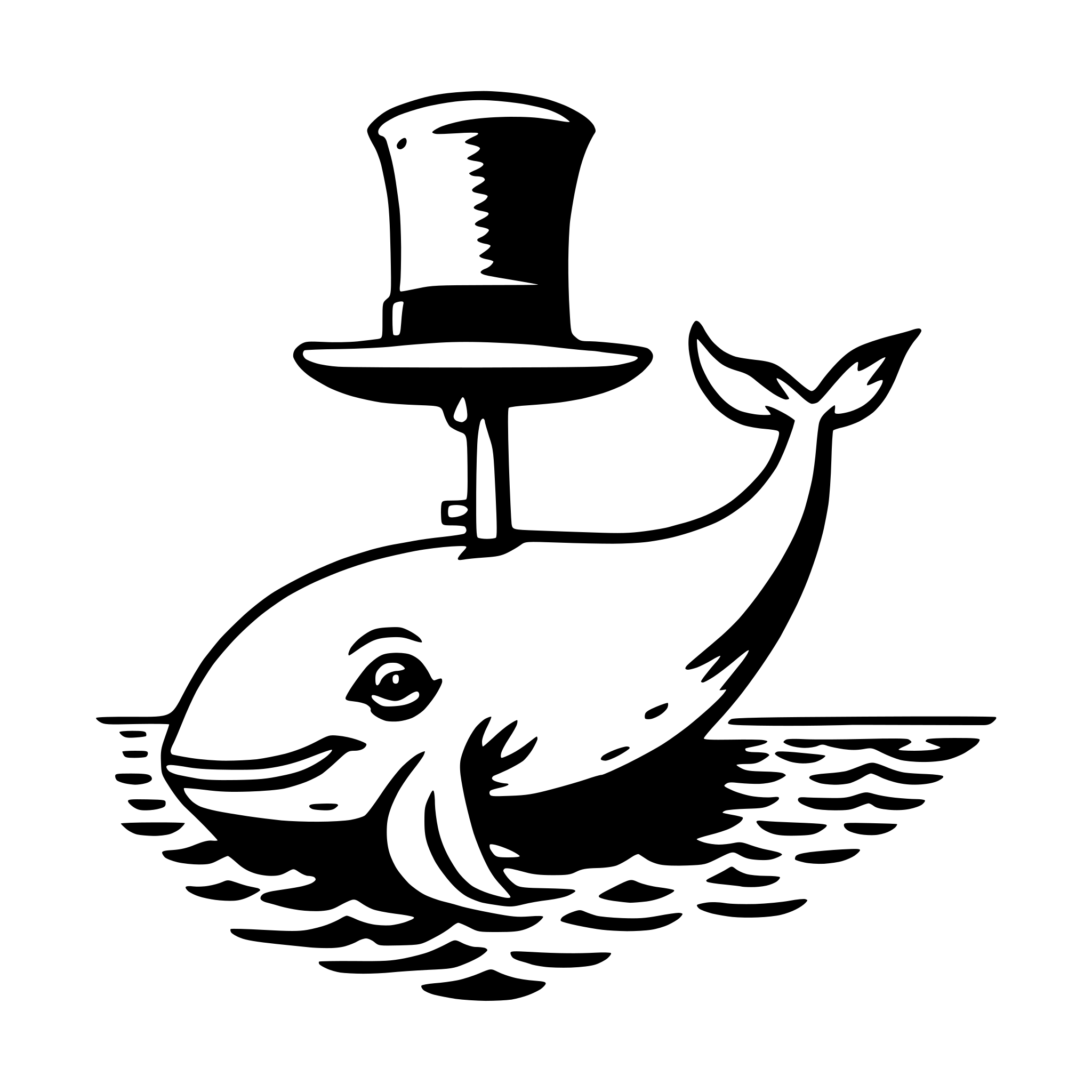 AI-generated SVG of a whale wearing hat