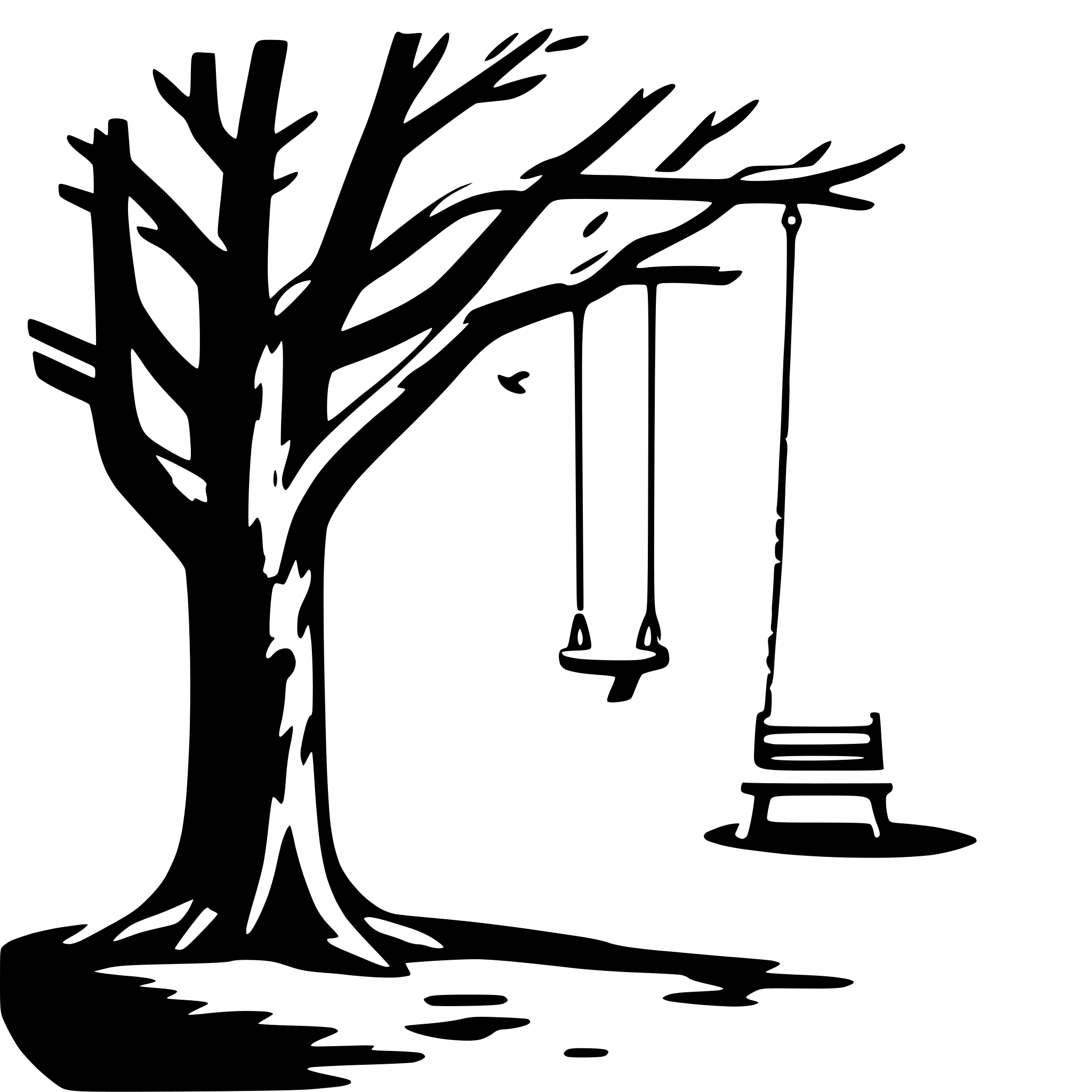 AI-generated SVG of 'tree and swing'