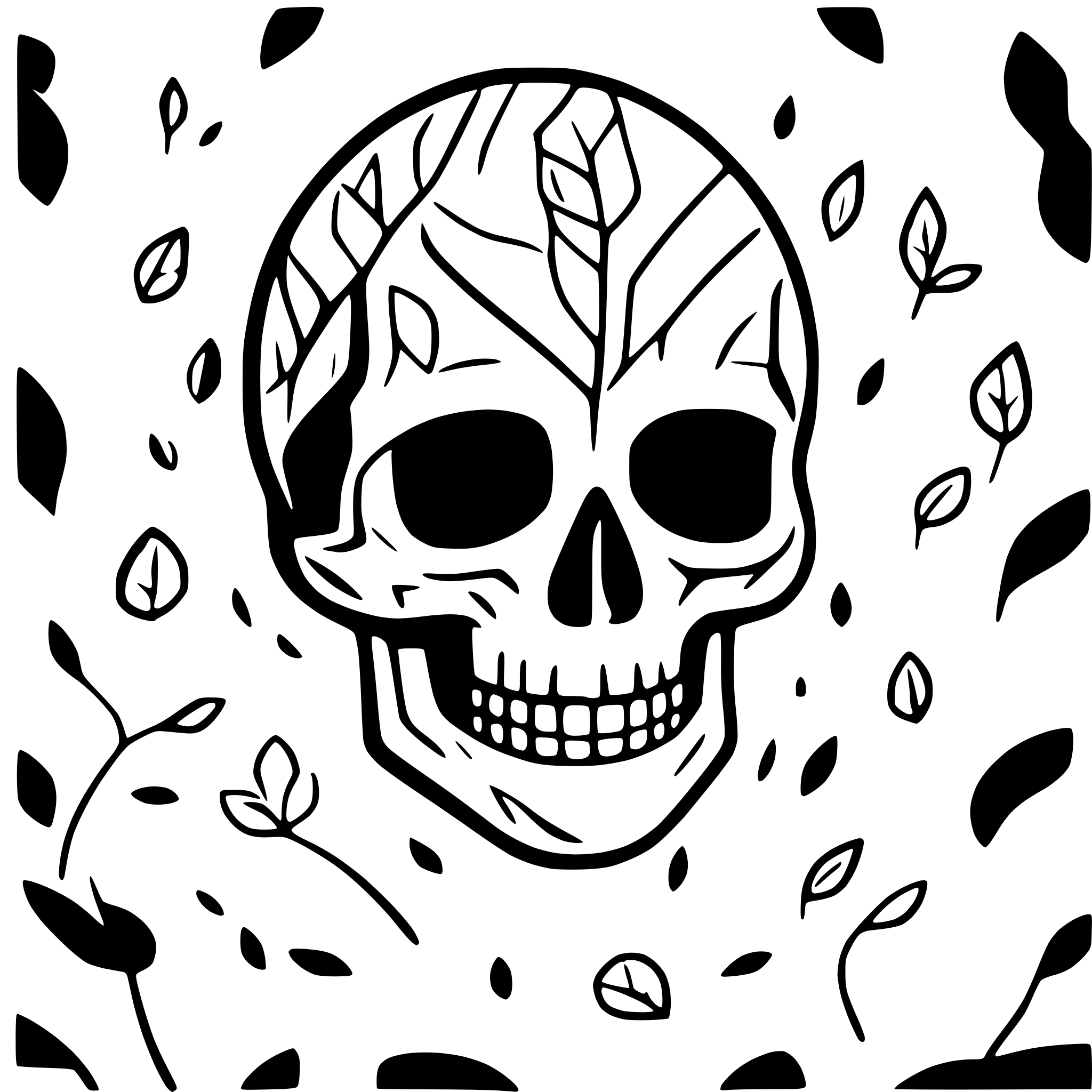 AI-generated SVG of a skull