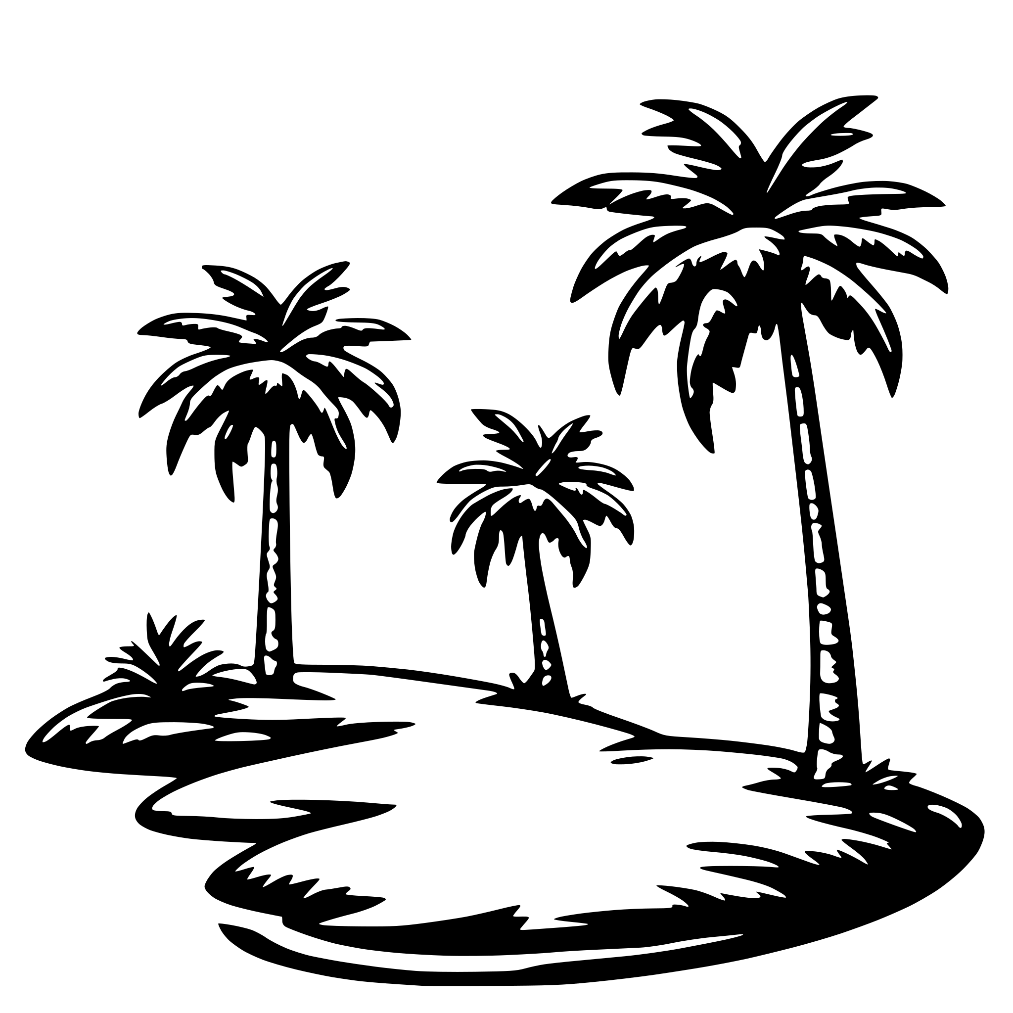 AI-generated SVG of 'simple palm tree island with 3 leaves'
