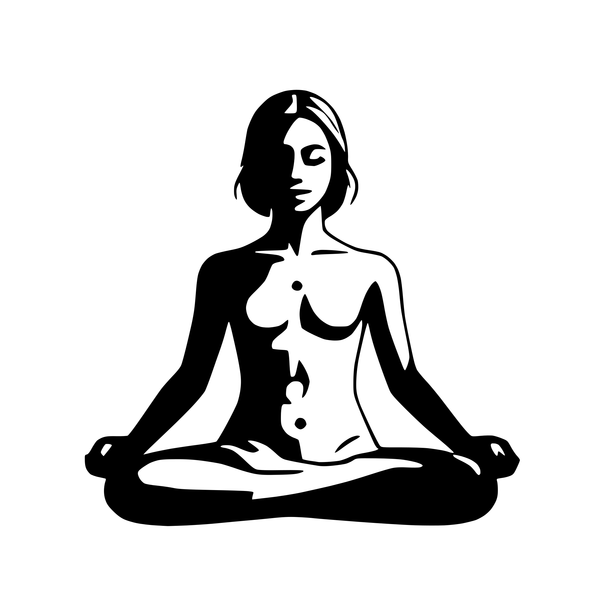 AI-generated SVG of a meditating figure with chakras