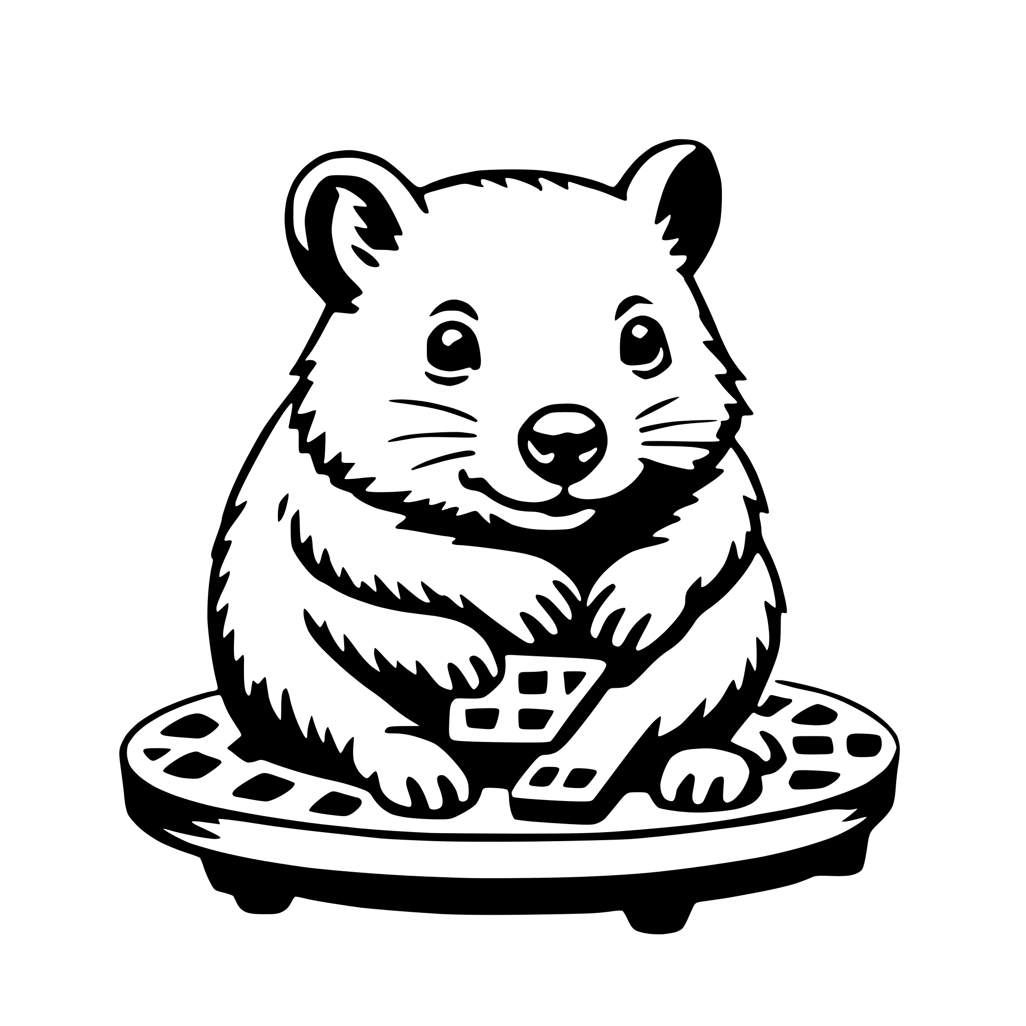 AI-generated SVG of 'wombat with waffle'