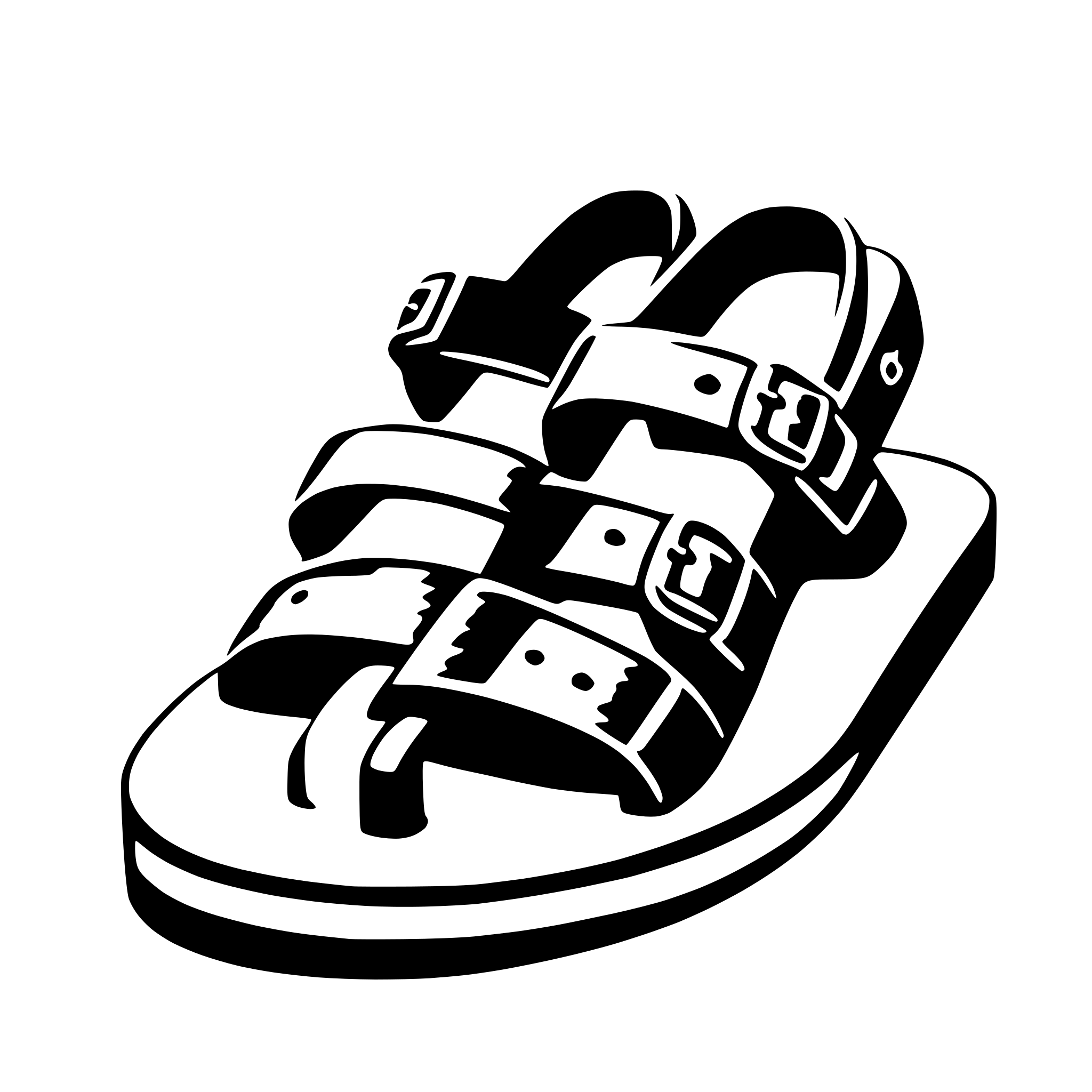 AI-generated SVG of 'sandals'