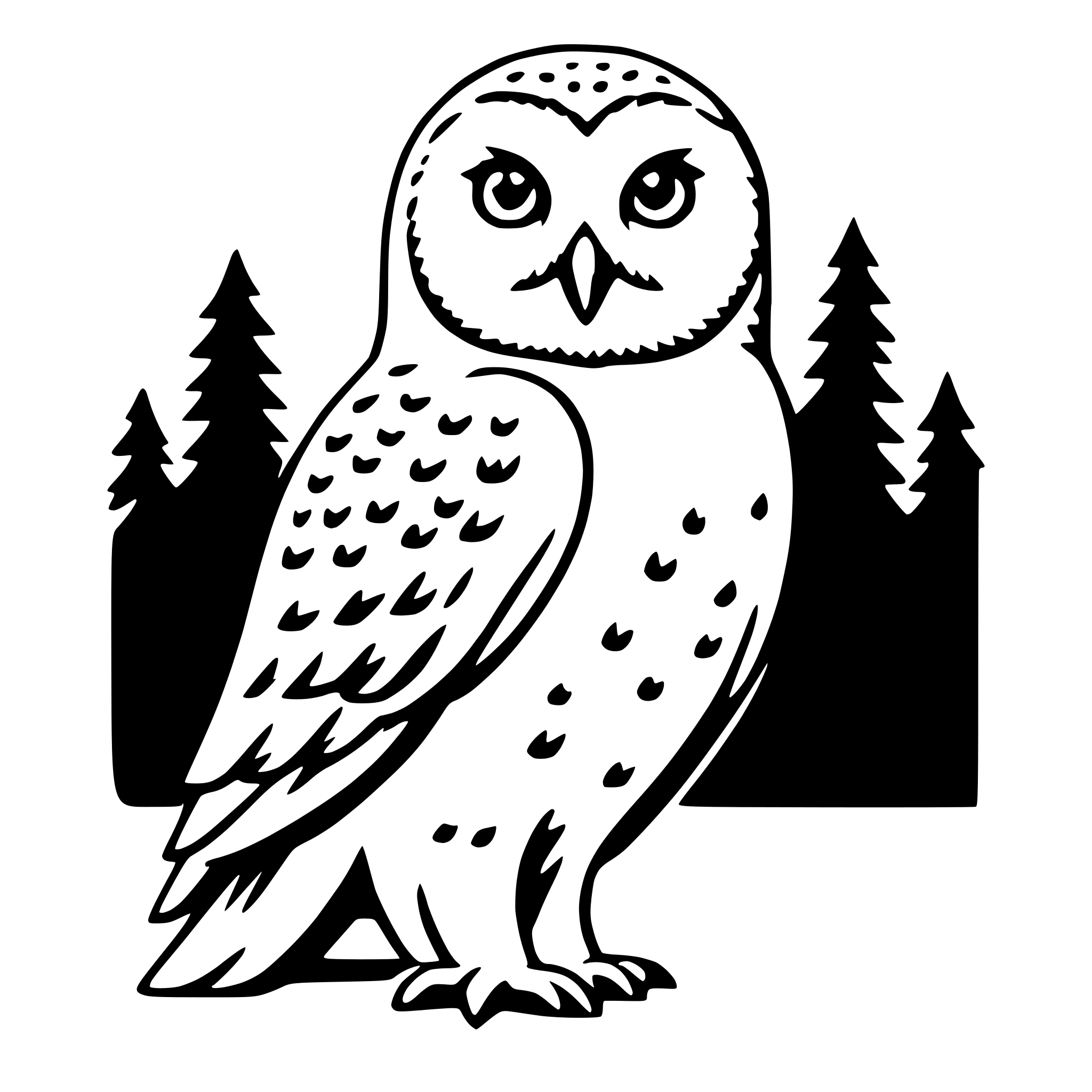 AI-generated SVG of a snowy owl