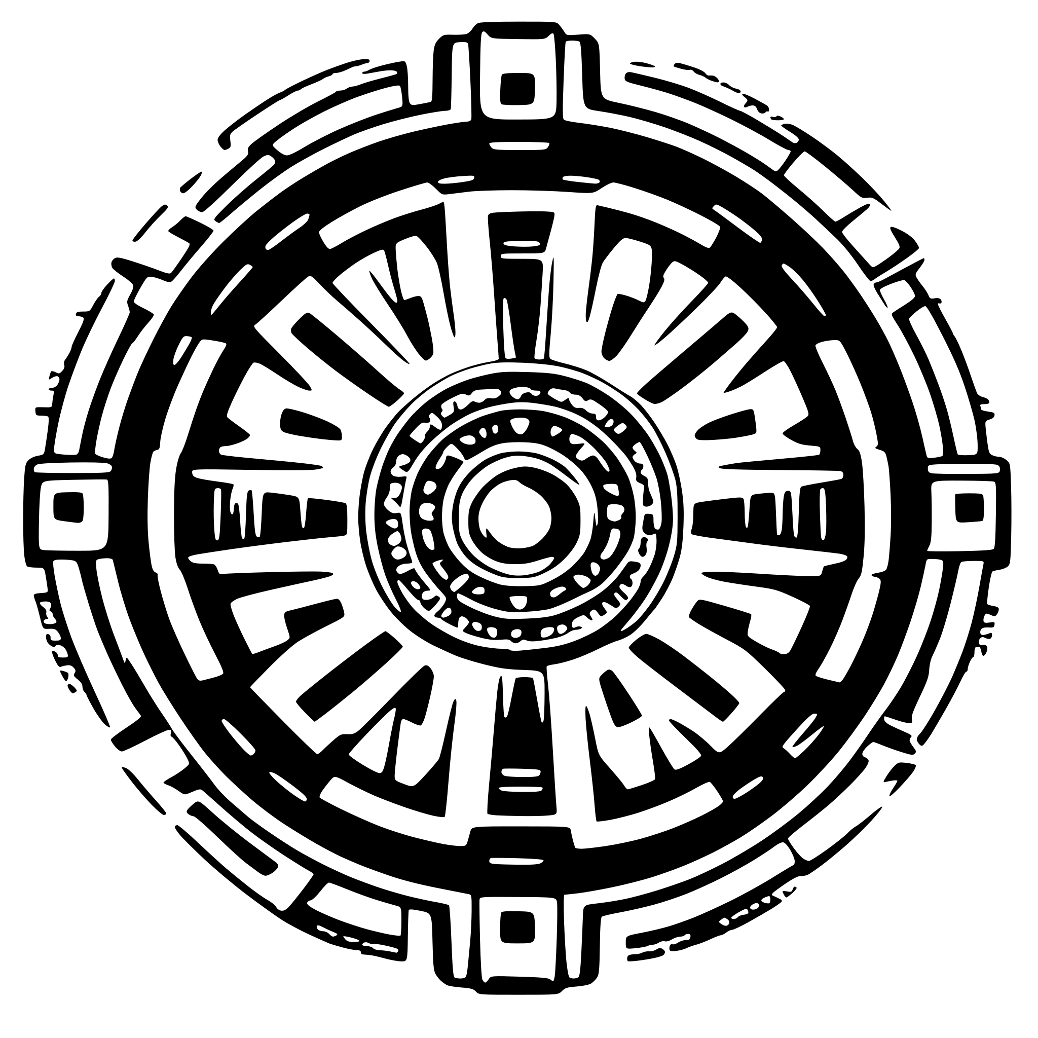 AI-generated SVG of a futuristic like mandala, tech style
