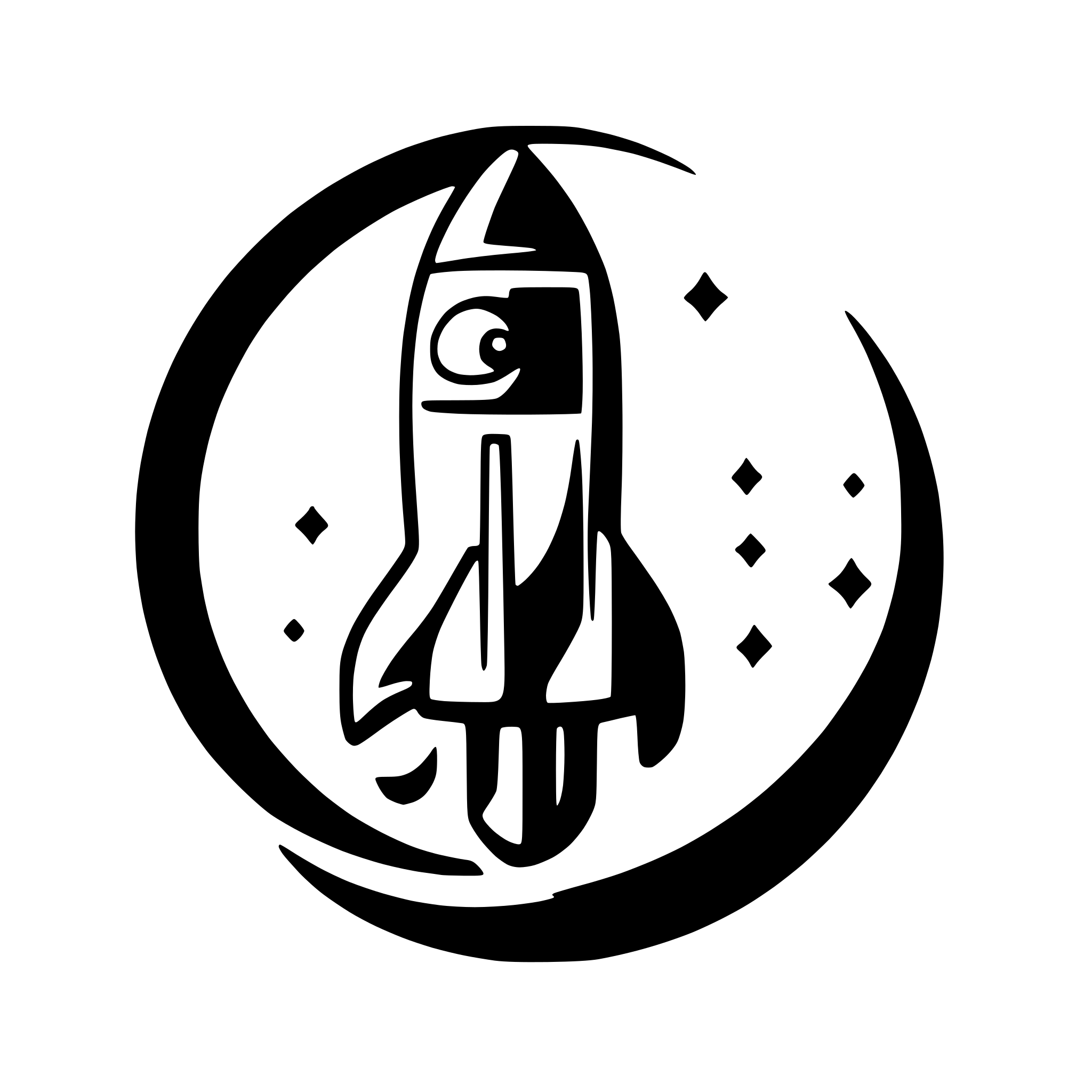 AI-generated SVG of 'rocket orbiting moon'