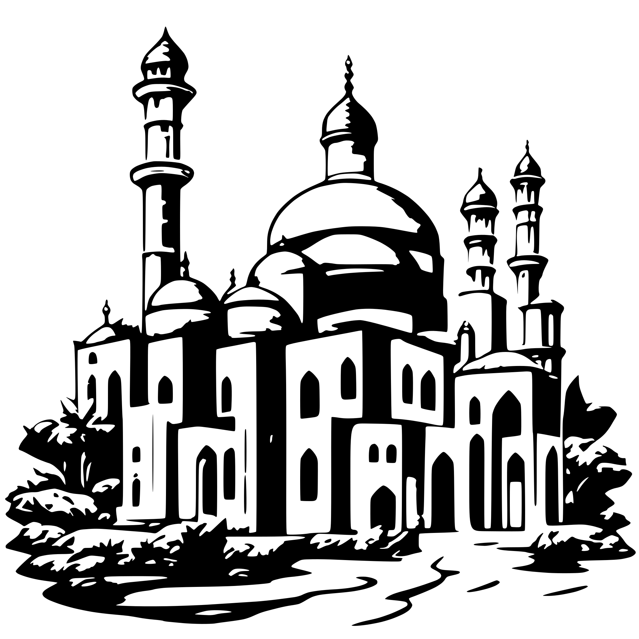 AI-generated SVG of 'simple mosque'