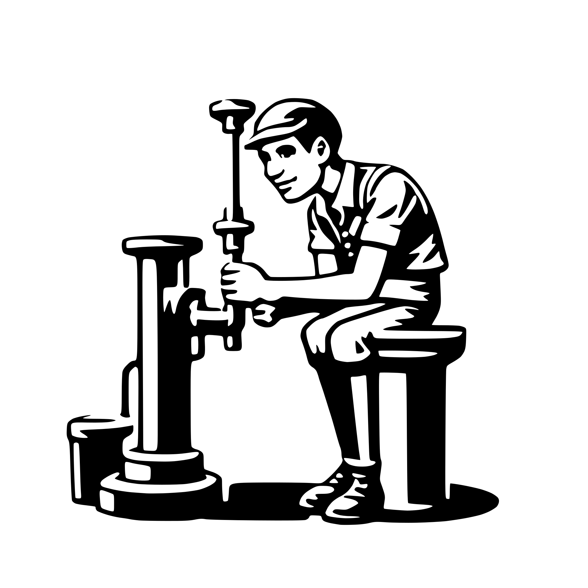 AI-generated SVG of a plumber