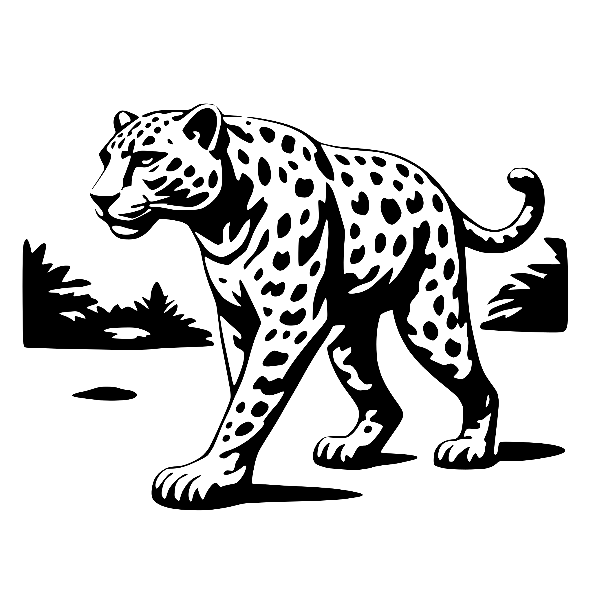 AI-generated SVG of 'walking jaguar'