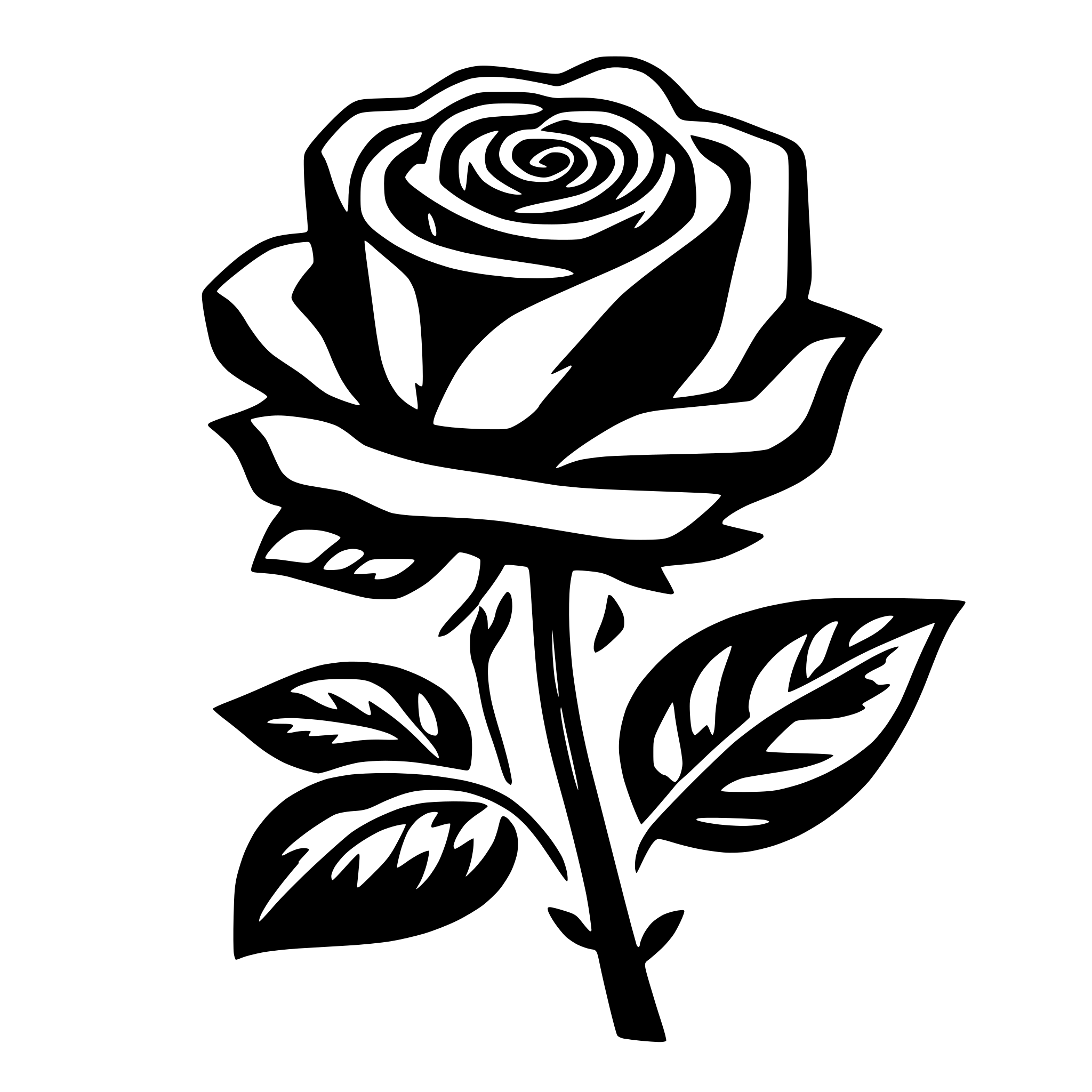 AI-generated SVG of 'rose, red, logo'