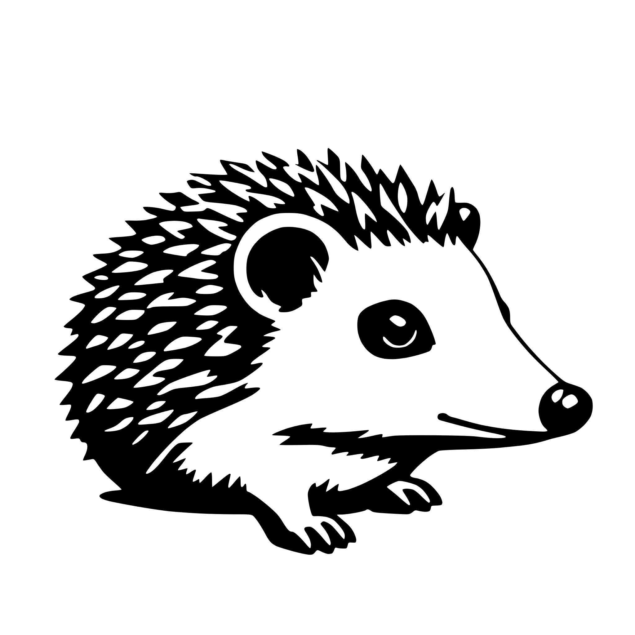 AI-generated SVG of a hedgehog cute animal colored