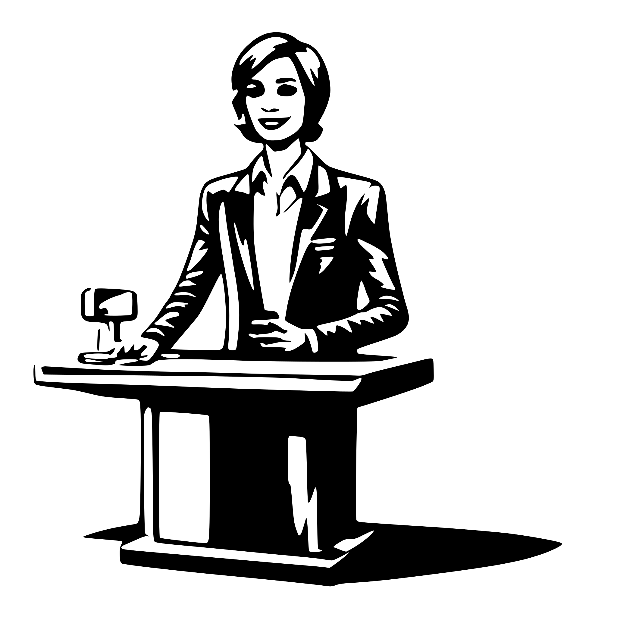 AI-generated SVG of 'A tv show presenter'