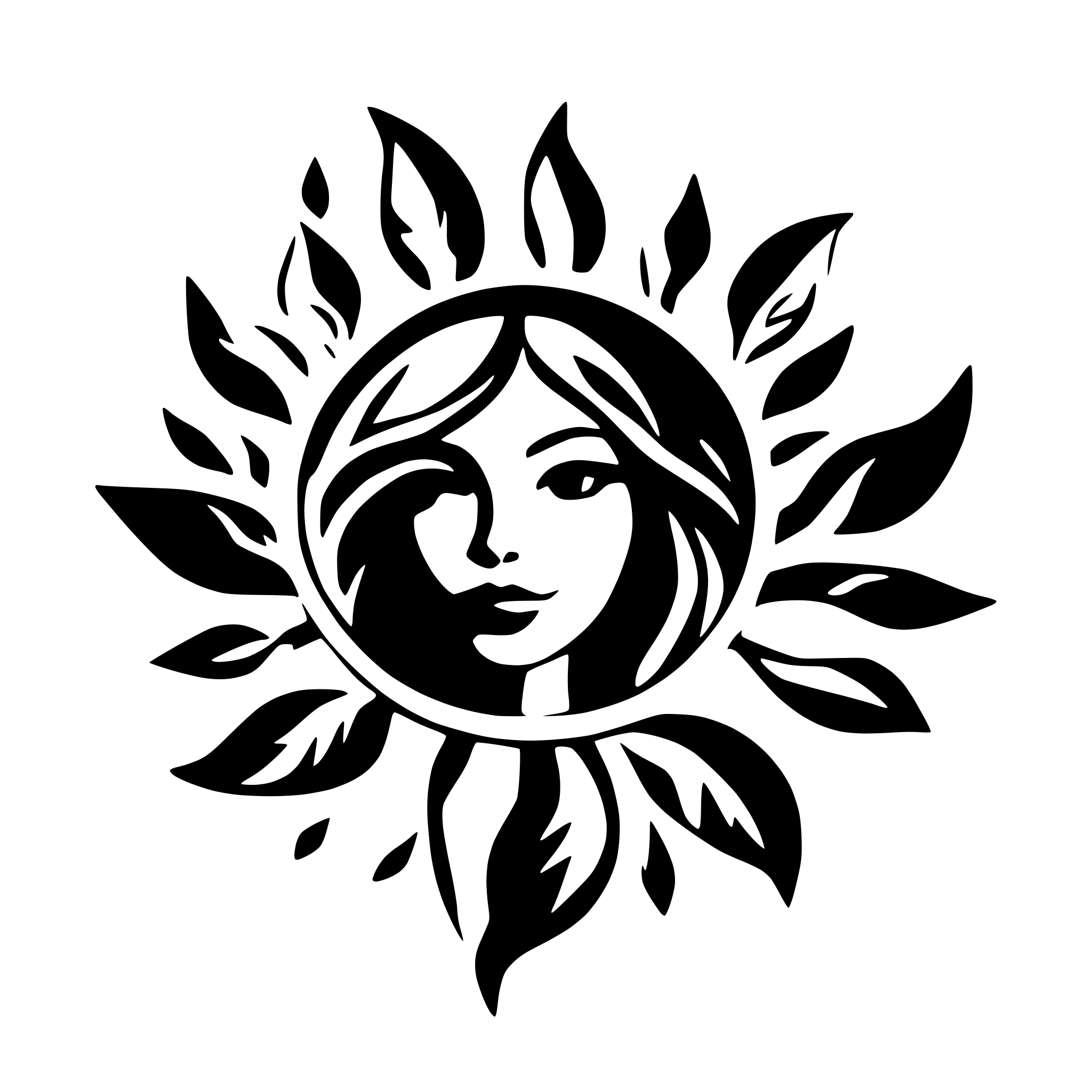 AI-generated SVG of a art nouveau style sun no decoration