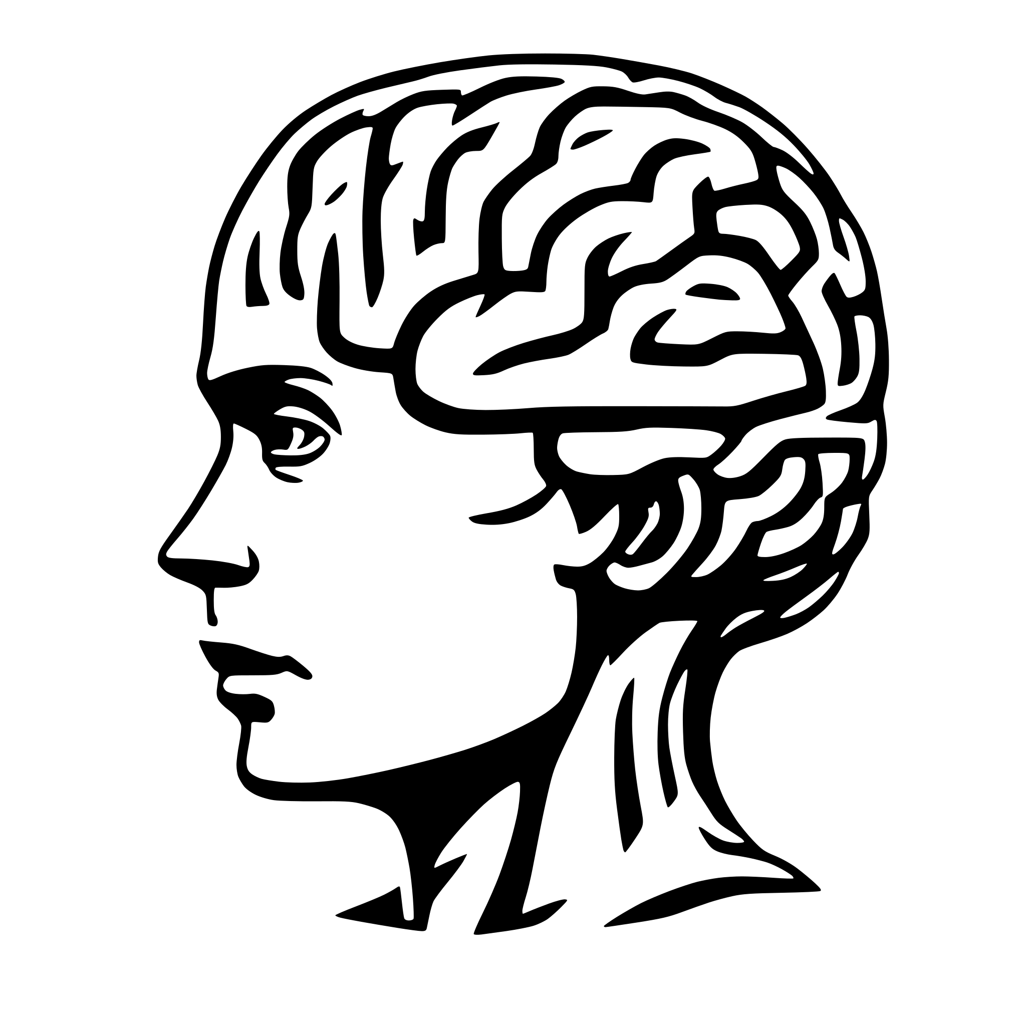 AI-generated SVG of 'one line drawing brain'