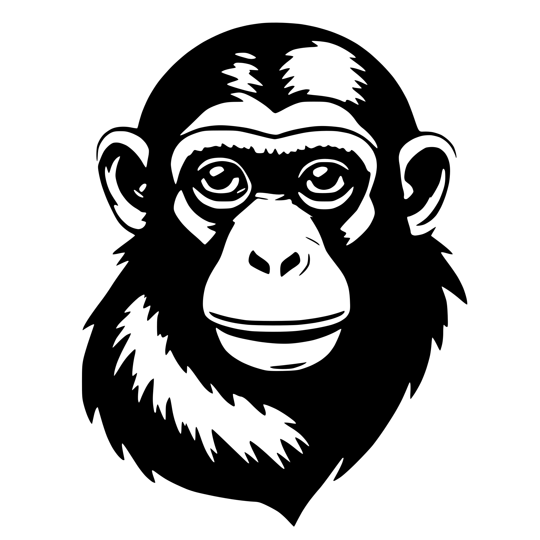 AI-generated SVG of a sad monkey