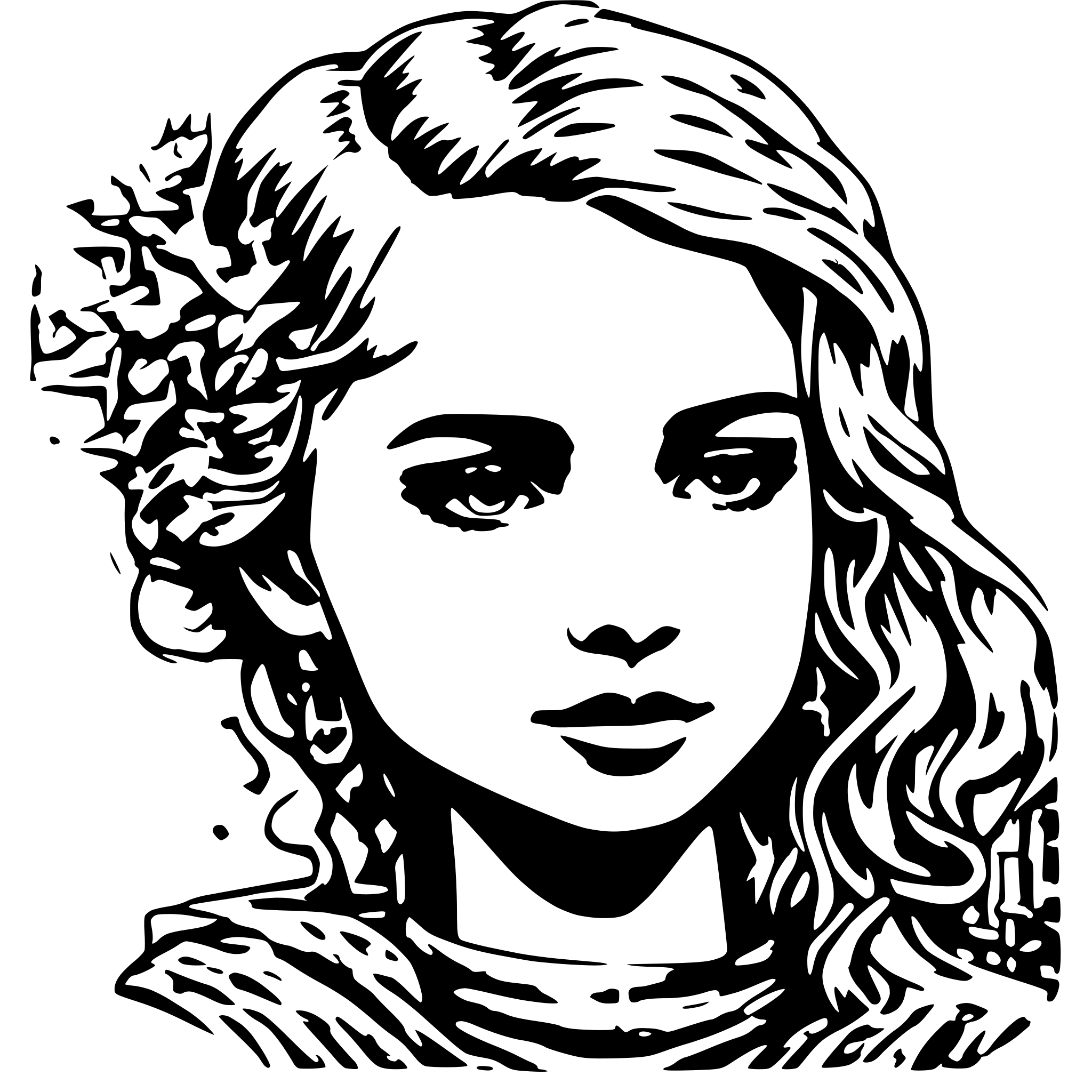 AI-generated SVG of a YOUNG BLOND GIRL METISSE EUROPEAN AND AFRICAN