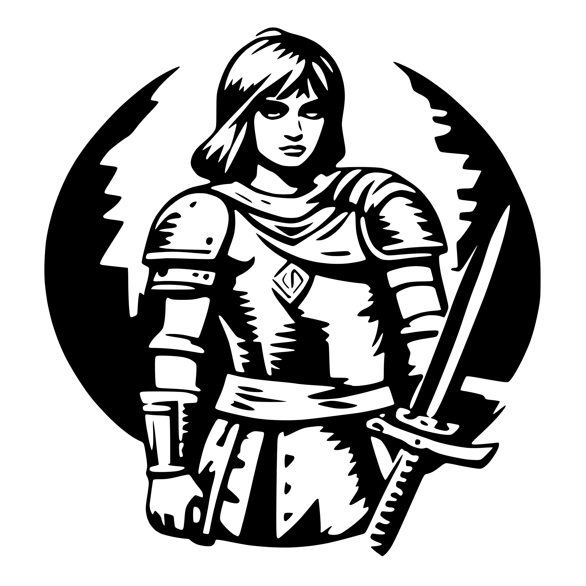 AI-generated SVG of a warrior