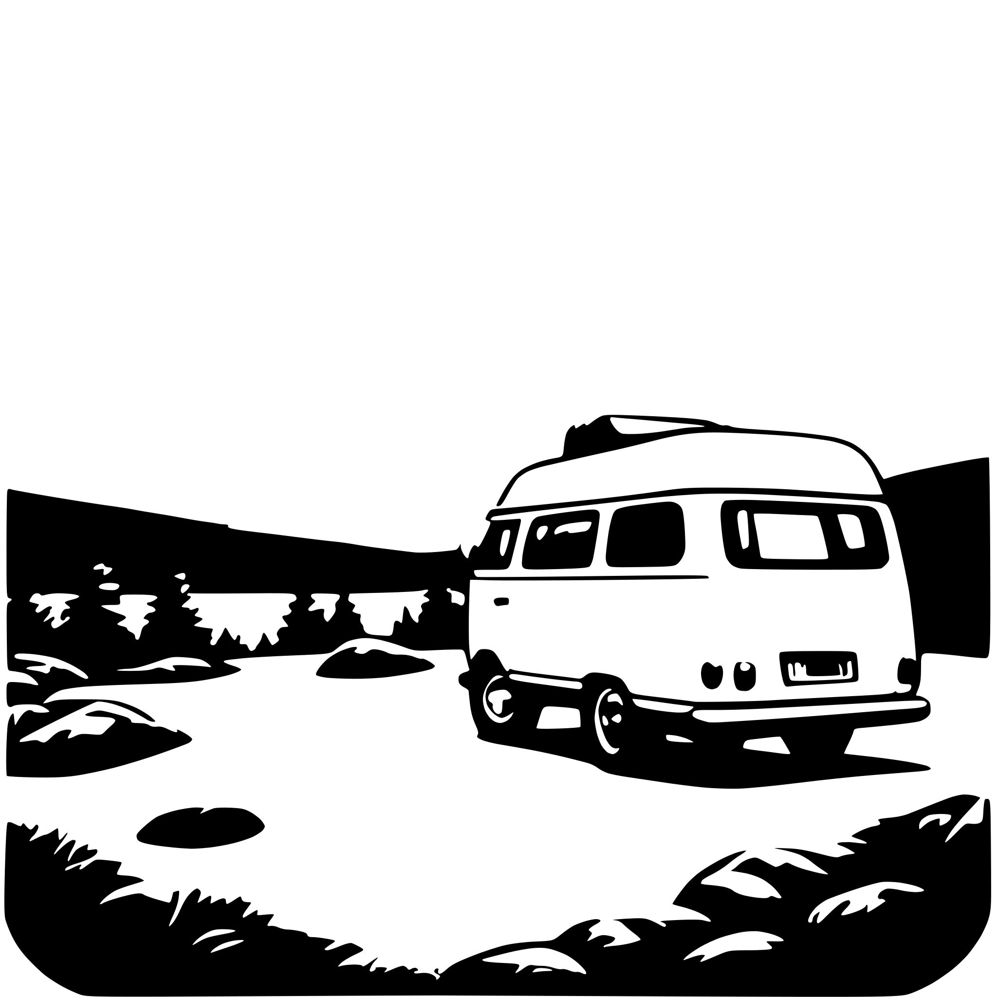 AI-generated SVG of a t1 camper van in the beautiful nature of norway