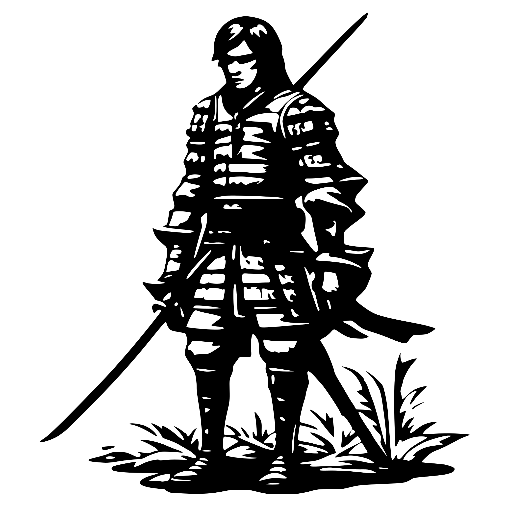 AI-generated SVG of 'a samurai with katana'