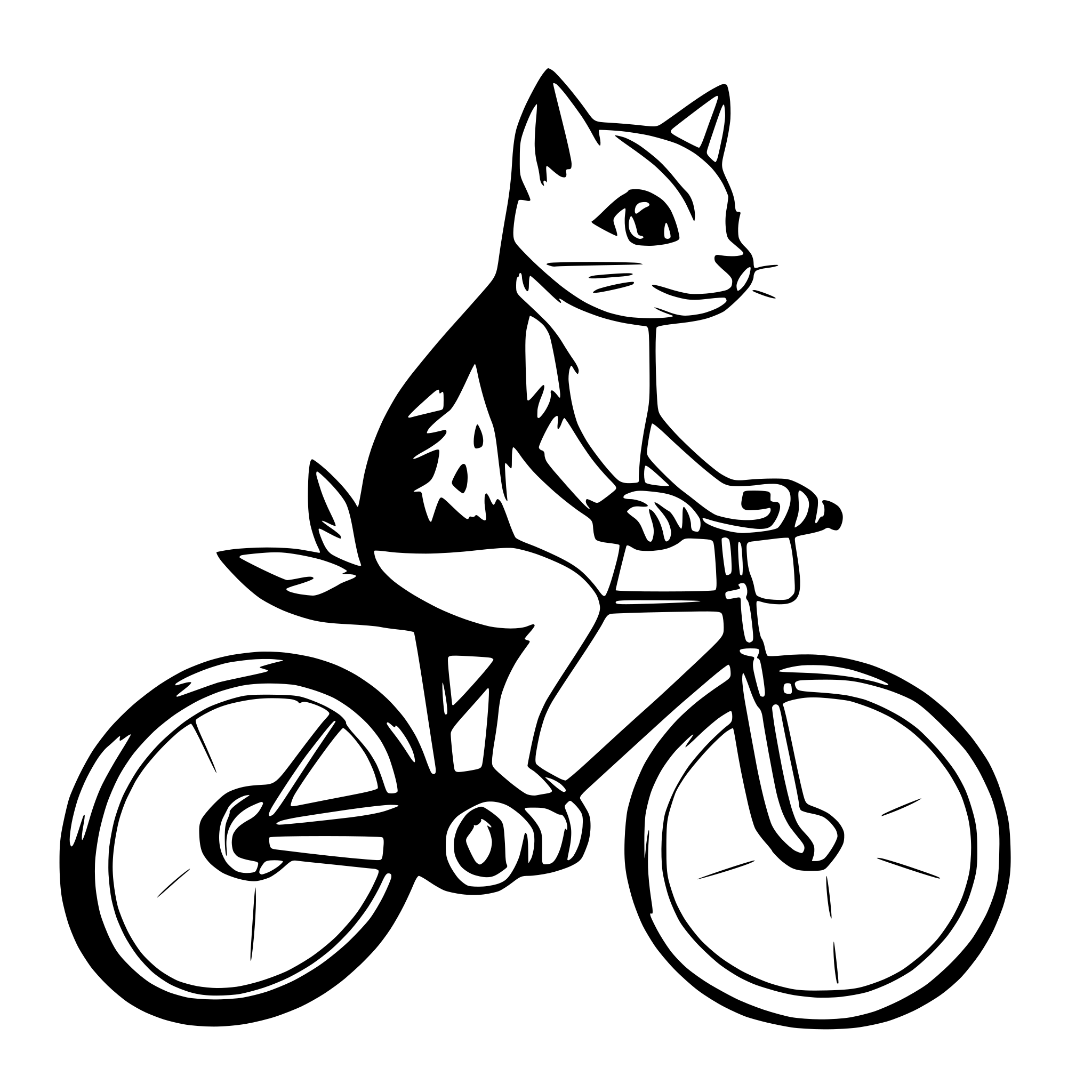 AI-generated SVG of 'Cat riding a bike'