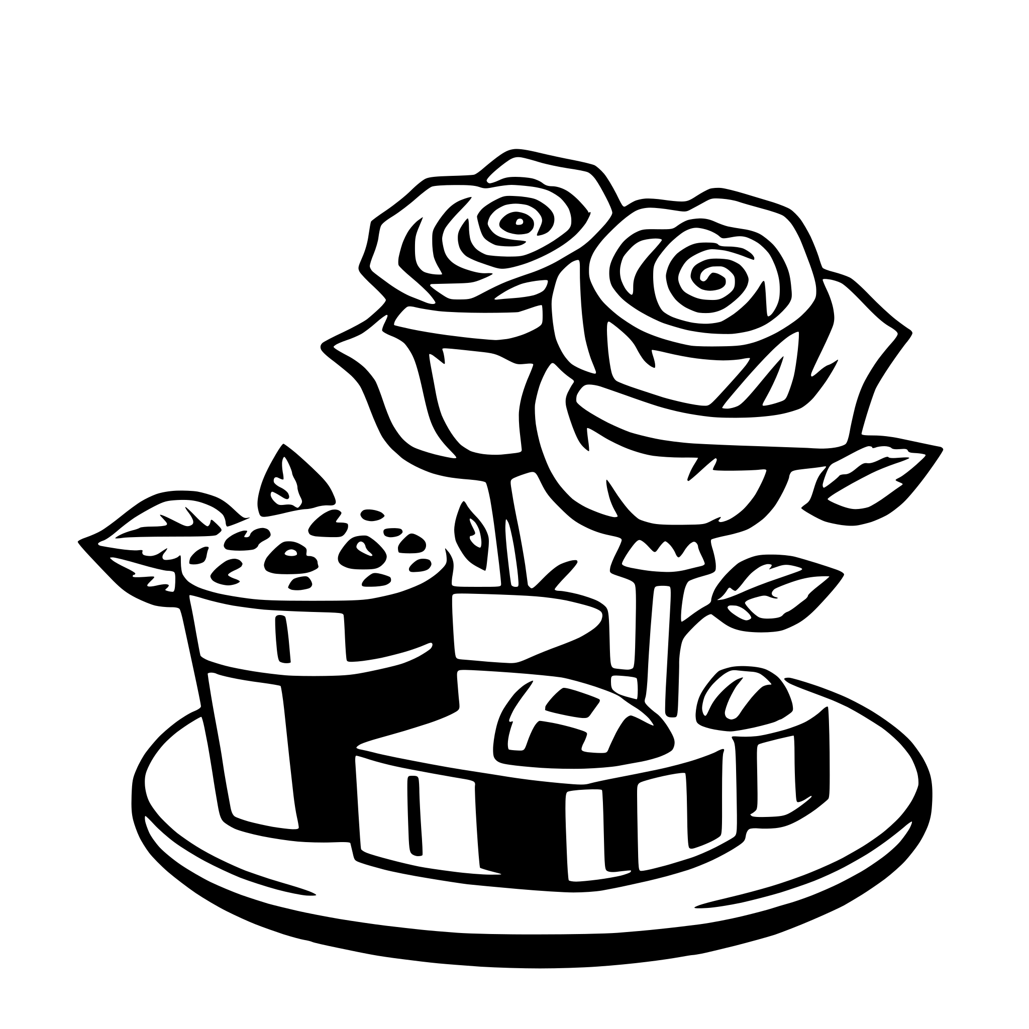 AI-generated SVG of a roses and chocolates