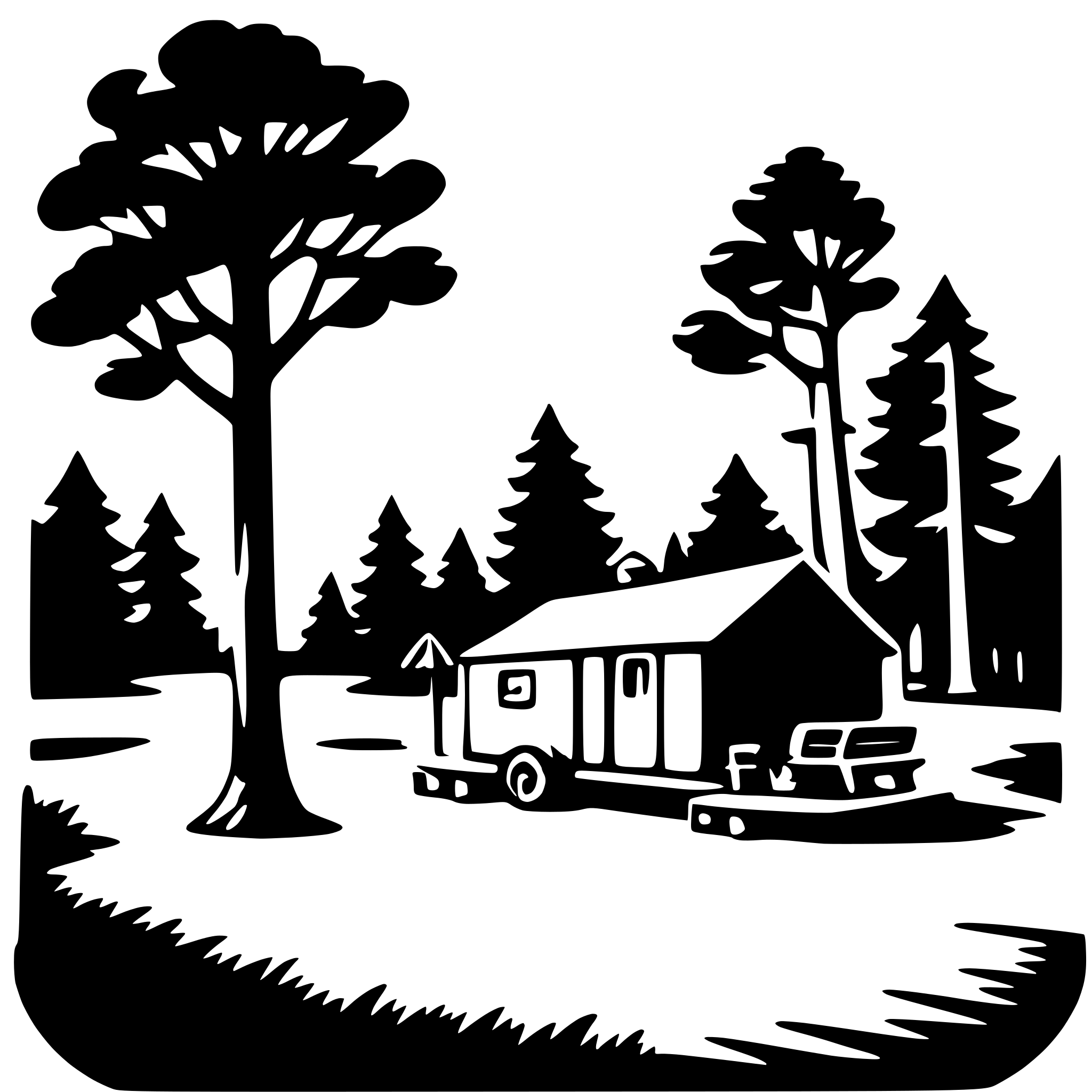 AI-generated SVG of a campground