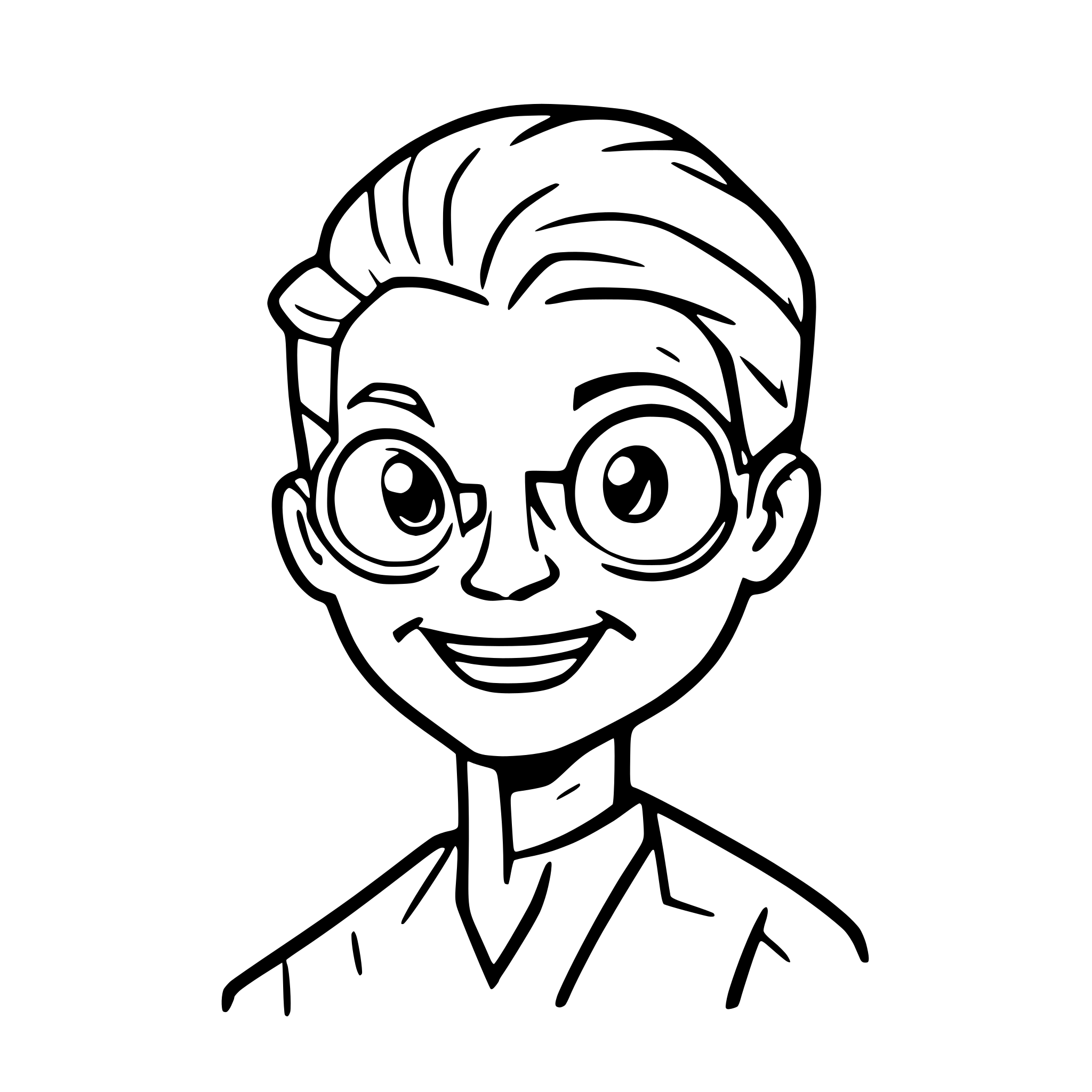 AI-generated SVG of a doodle outlined illustration of an old doctor face AI-generated SVG of a doodle outlined illustration of an old doctor face