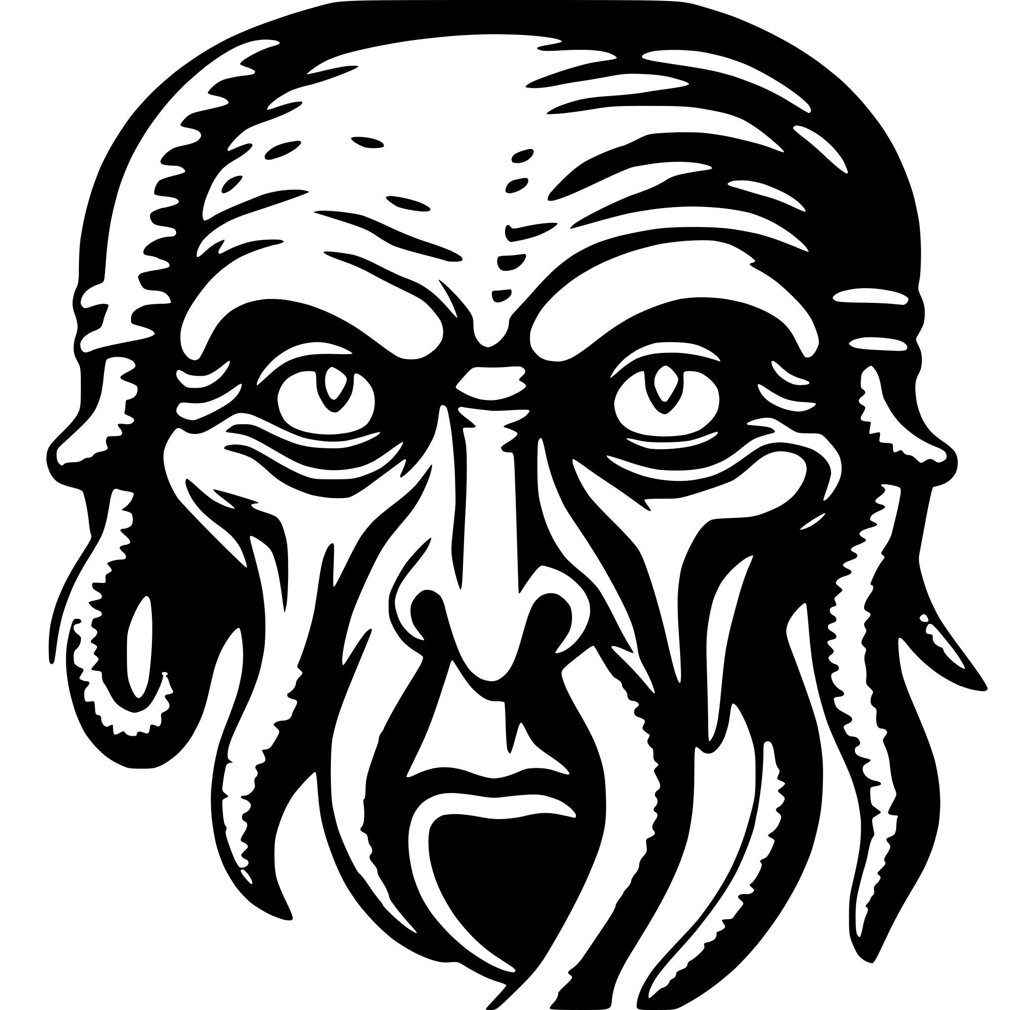 AI-generated SVG of a simple drawing of Cthulhu's face