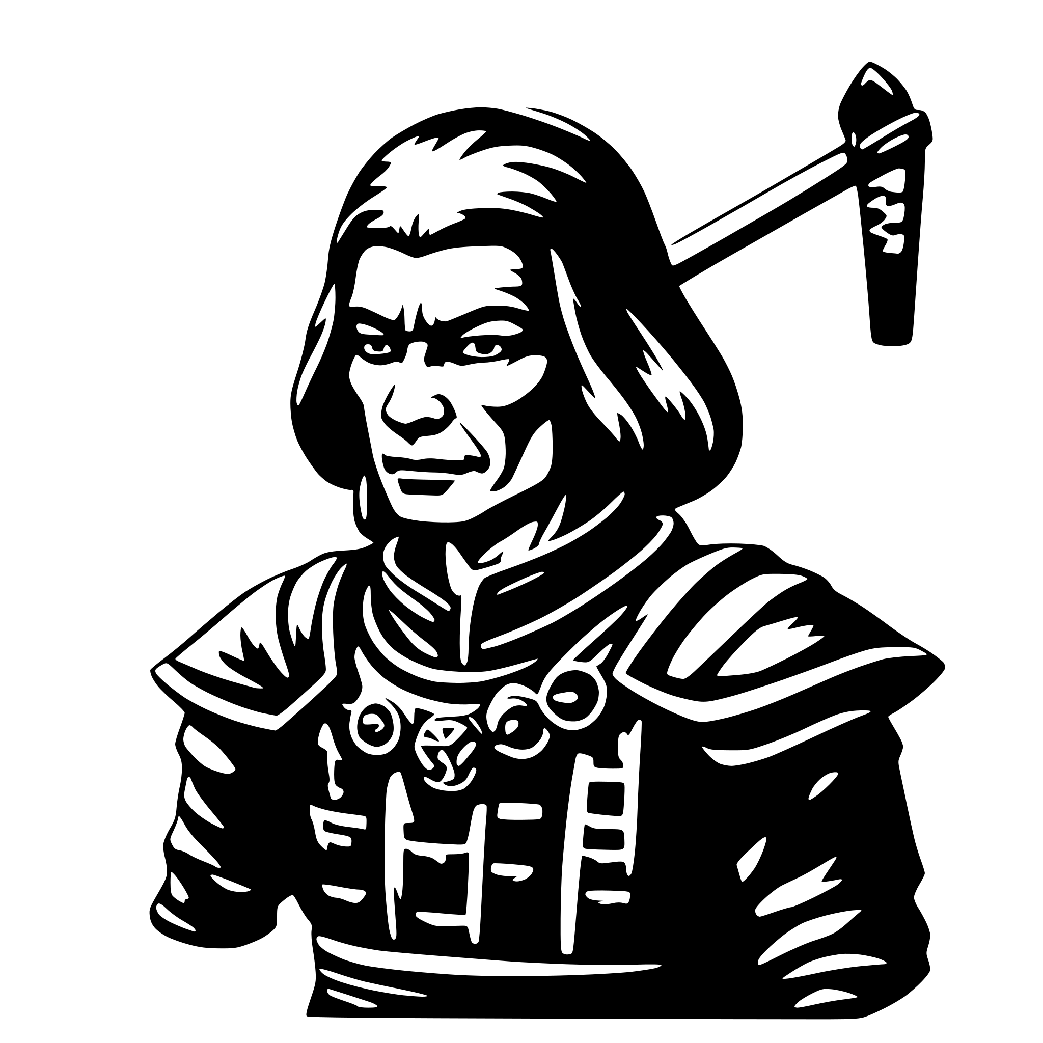 AI-generated SVG of 'Old samurai'
