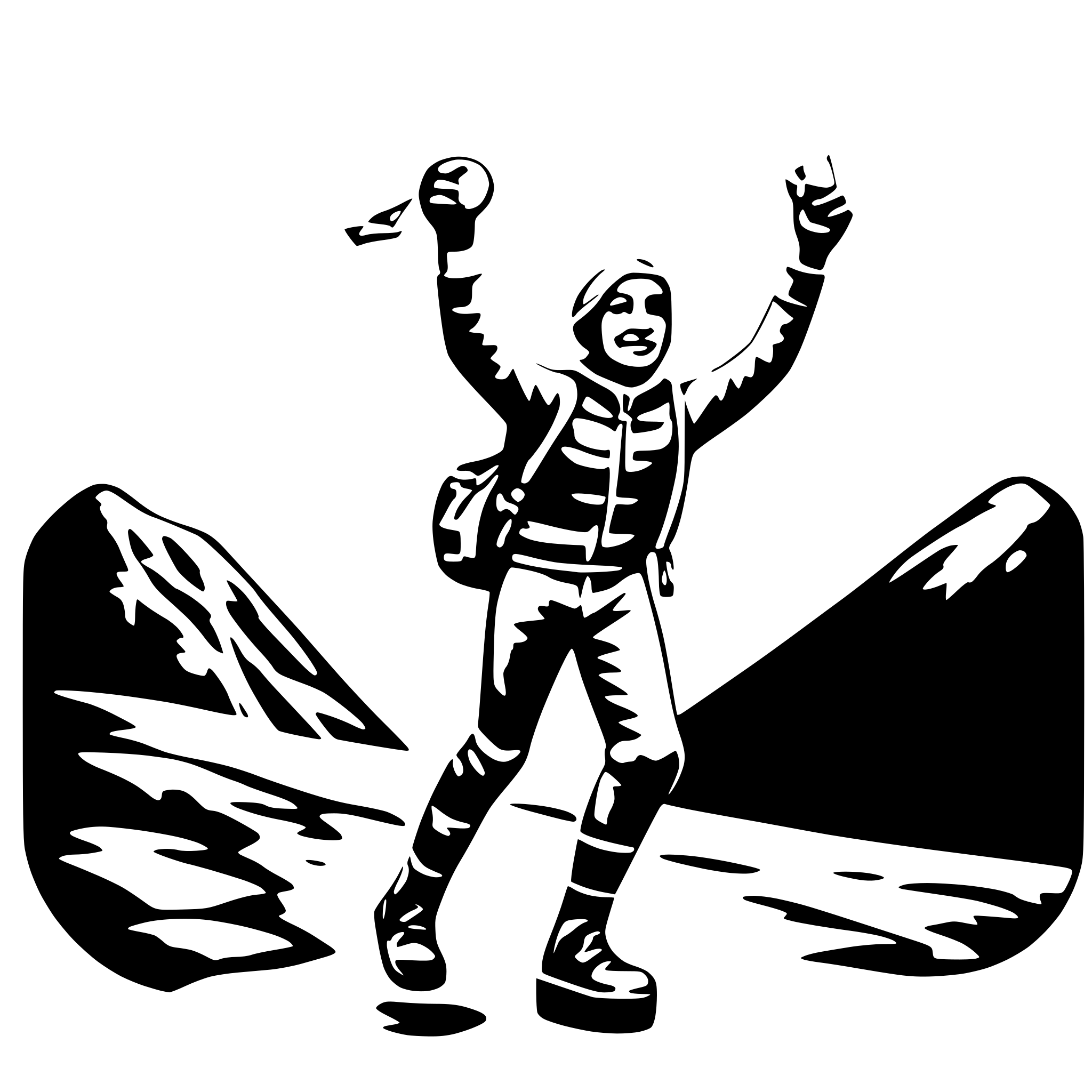 AI-generated SVG of a mountain climber with gold medal
