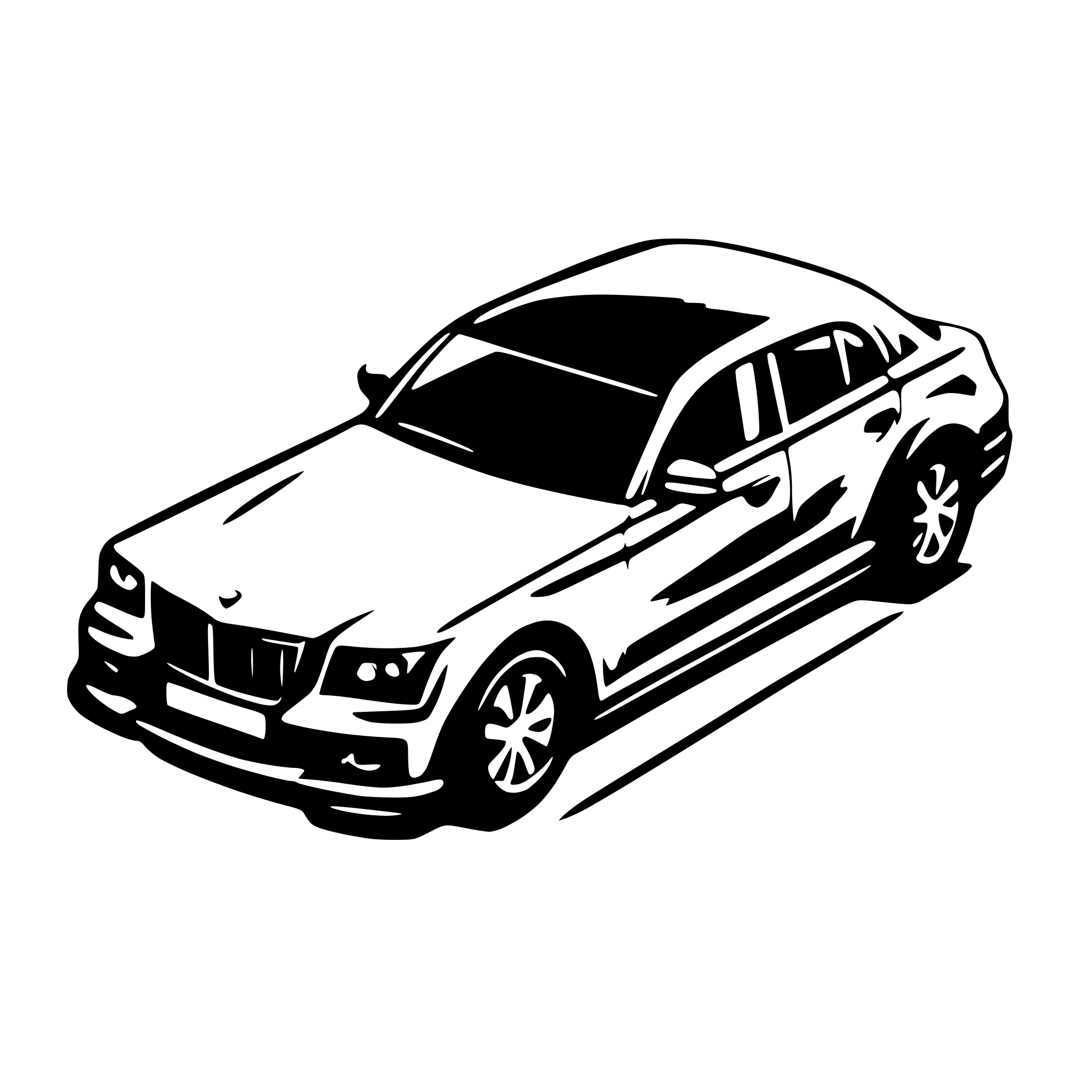 AI-generated SVG of 'sedan isometric view outlines only'