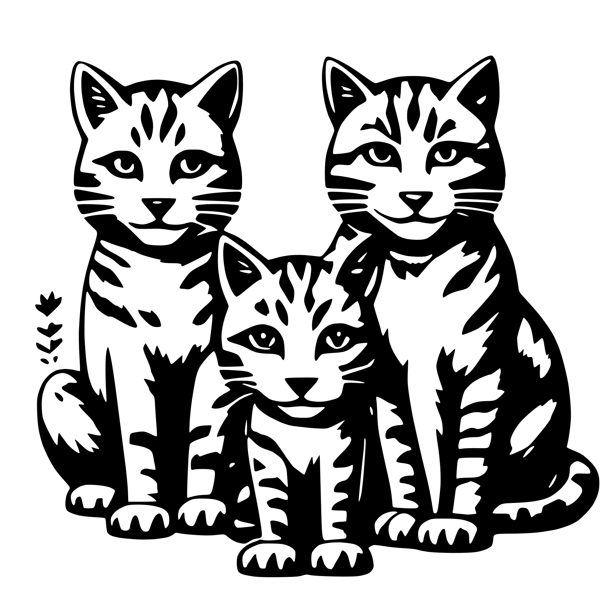 AI-generated SVG of a 3 wild cats