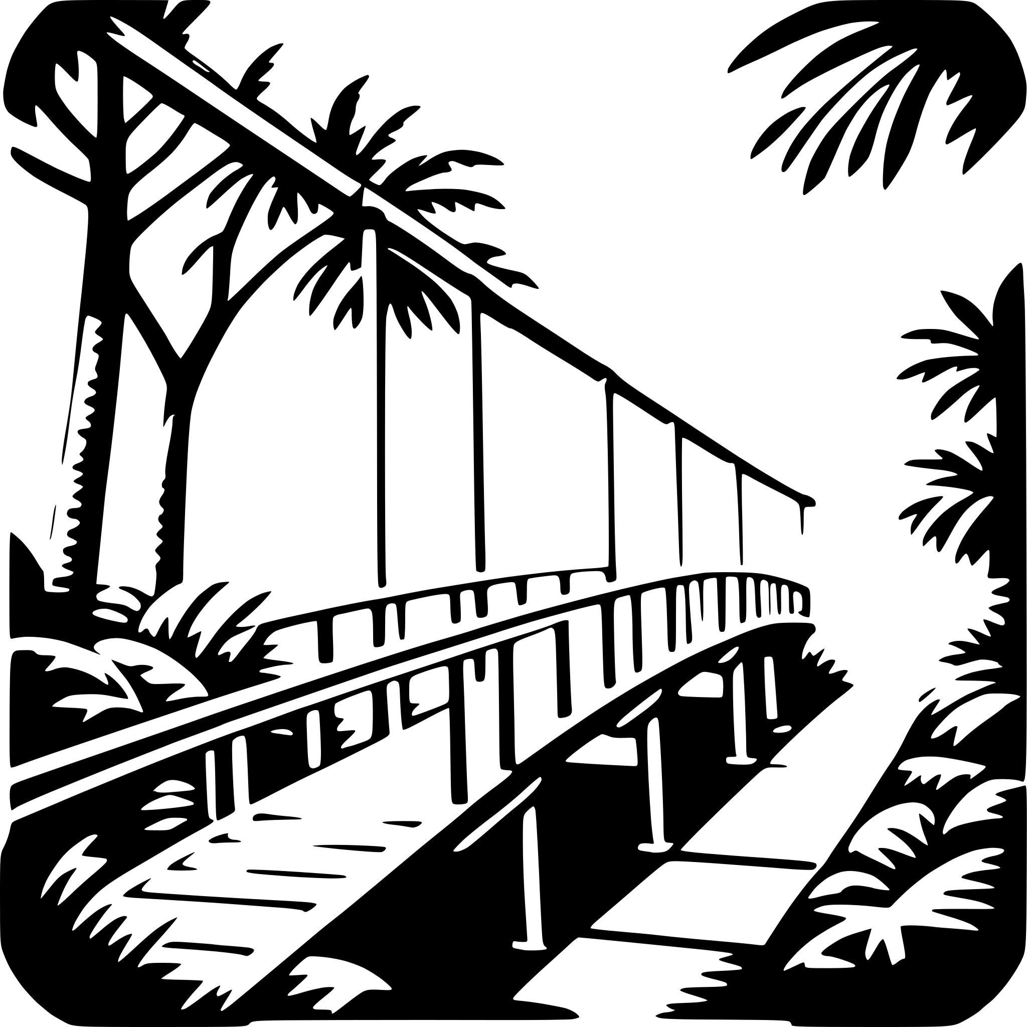 AI-generated SVG of a jungle canopy bridge