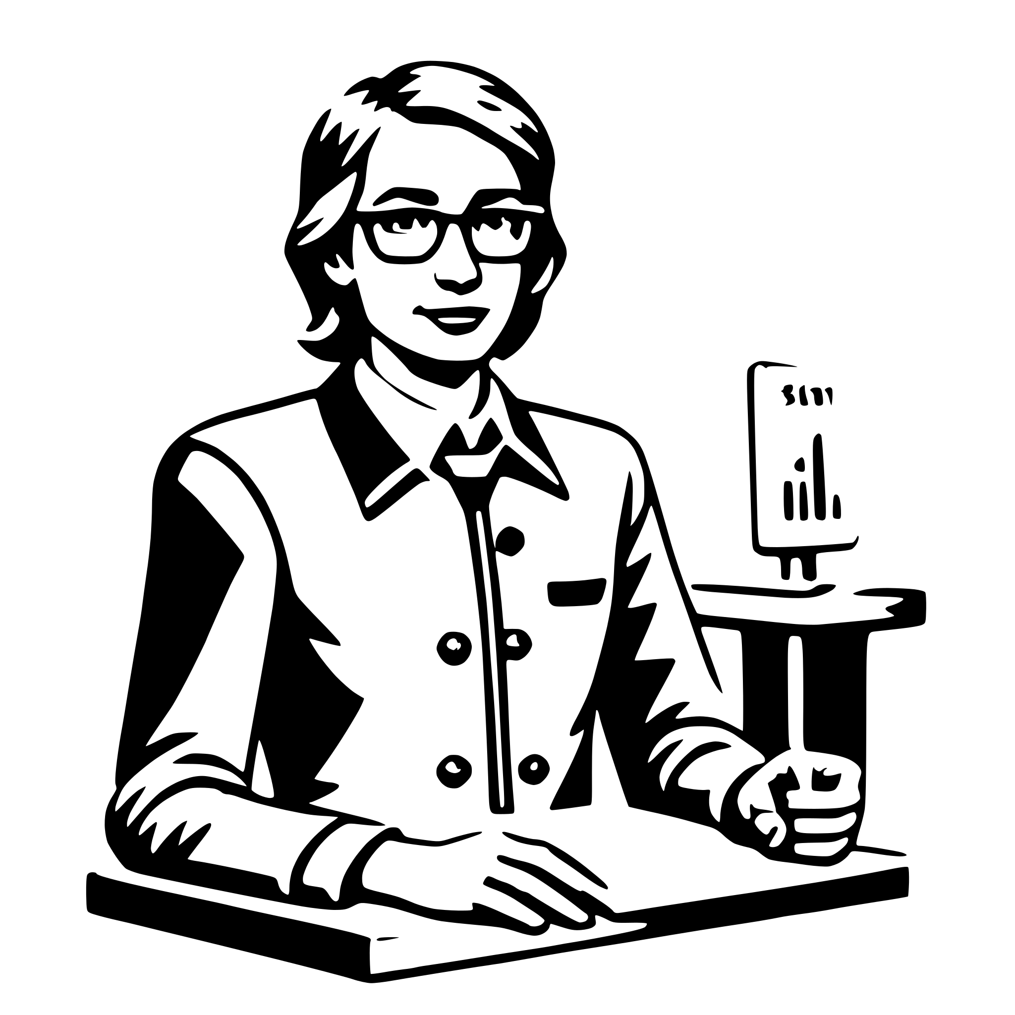 AI-generated SVG of a statistician