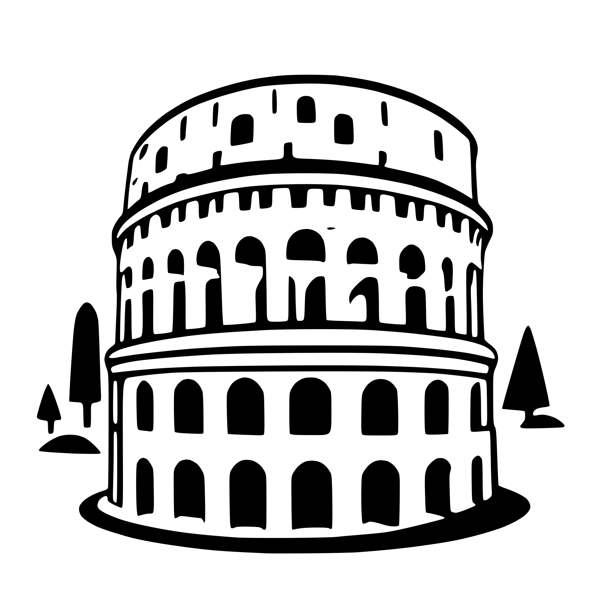 AI-generated SVG of a colosseum souvenir object, illustration for kids book