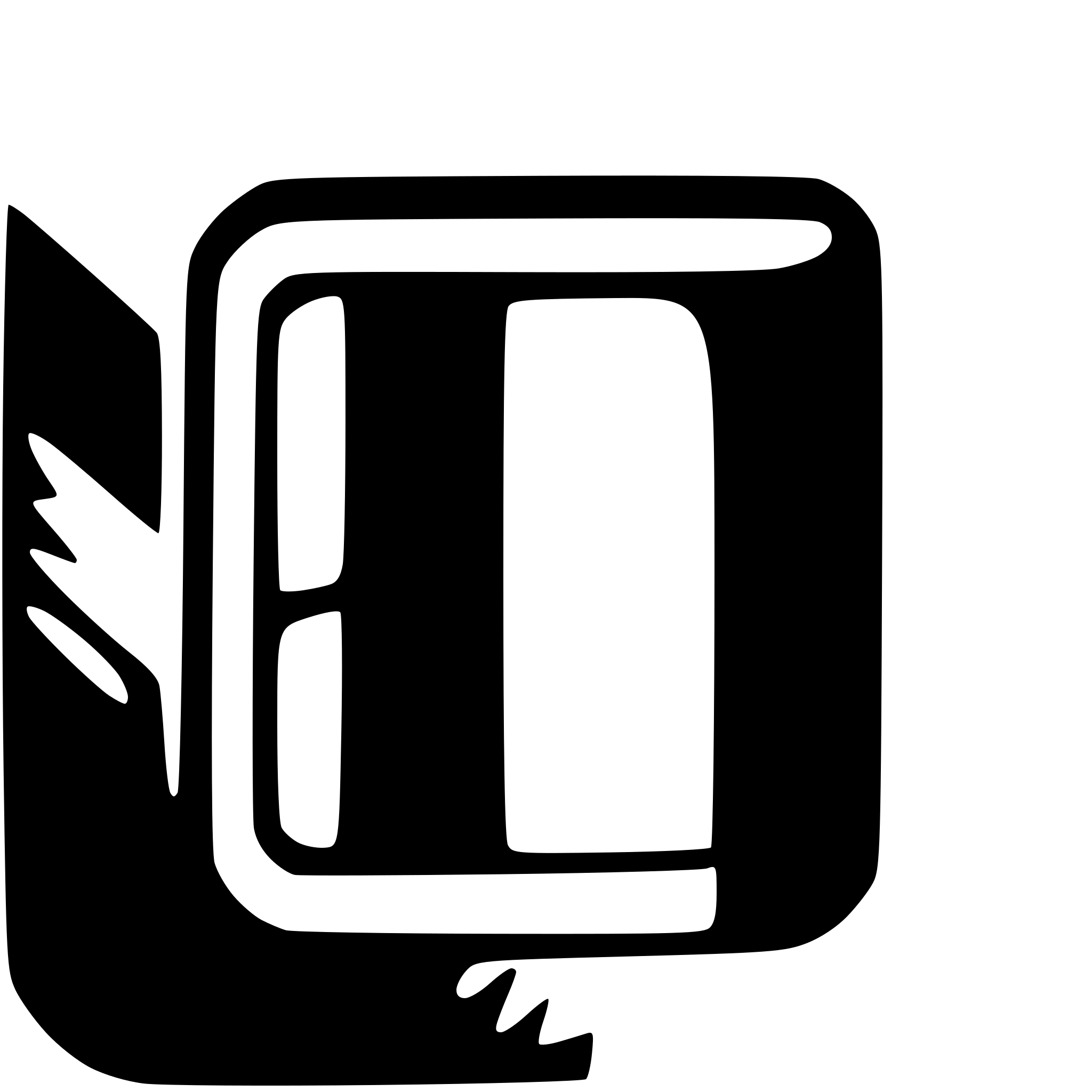 AI-generated SVG of a Create a simple application logo in size 256x256: transparent on the outside, with a blue rounded frame, a dark background inside, and Scratch-like programming blocks on it.