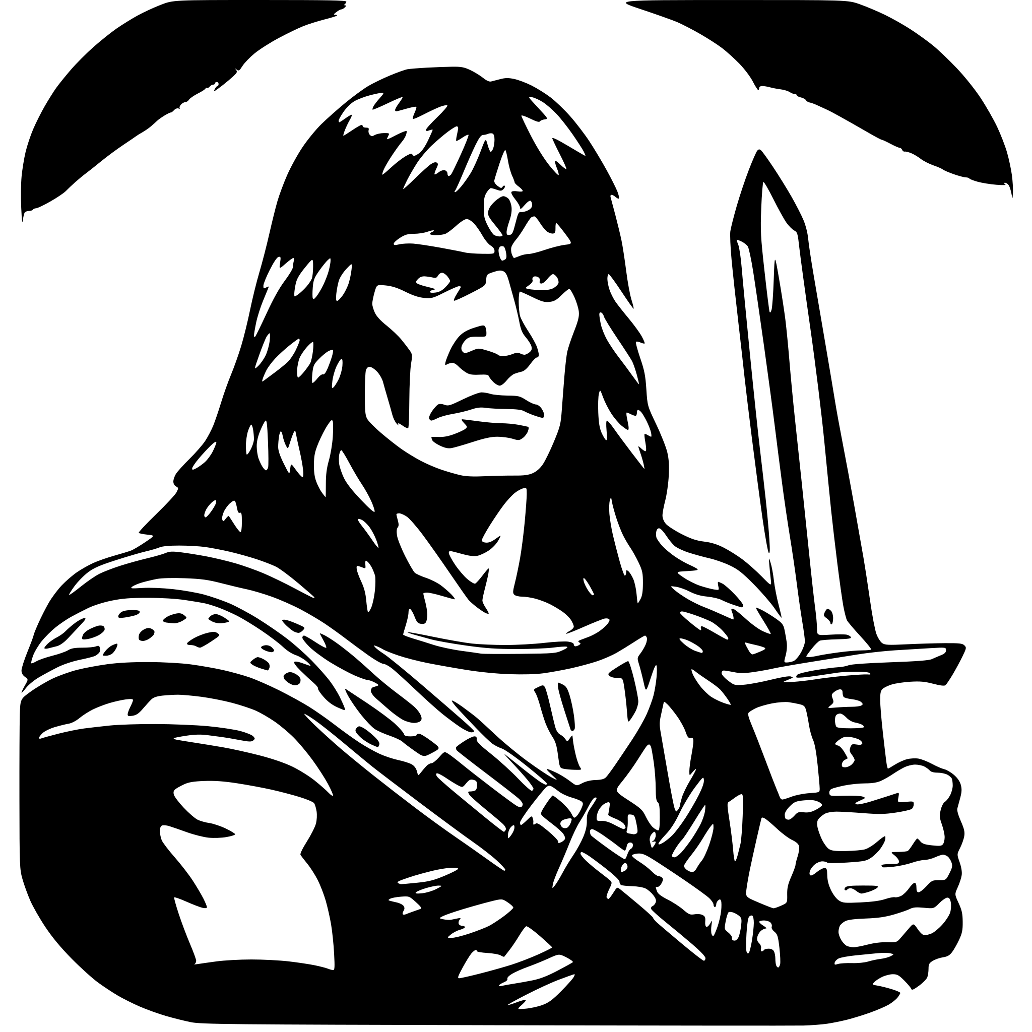 AI-generated SVG of 'conan the barbarian'