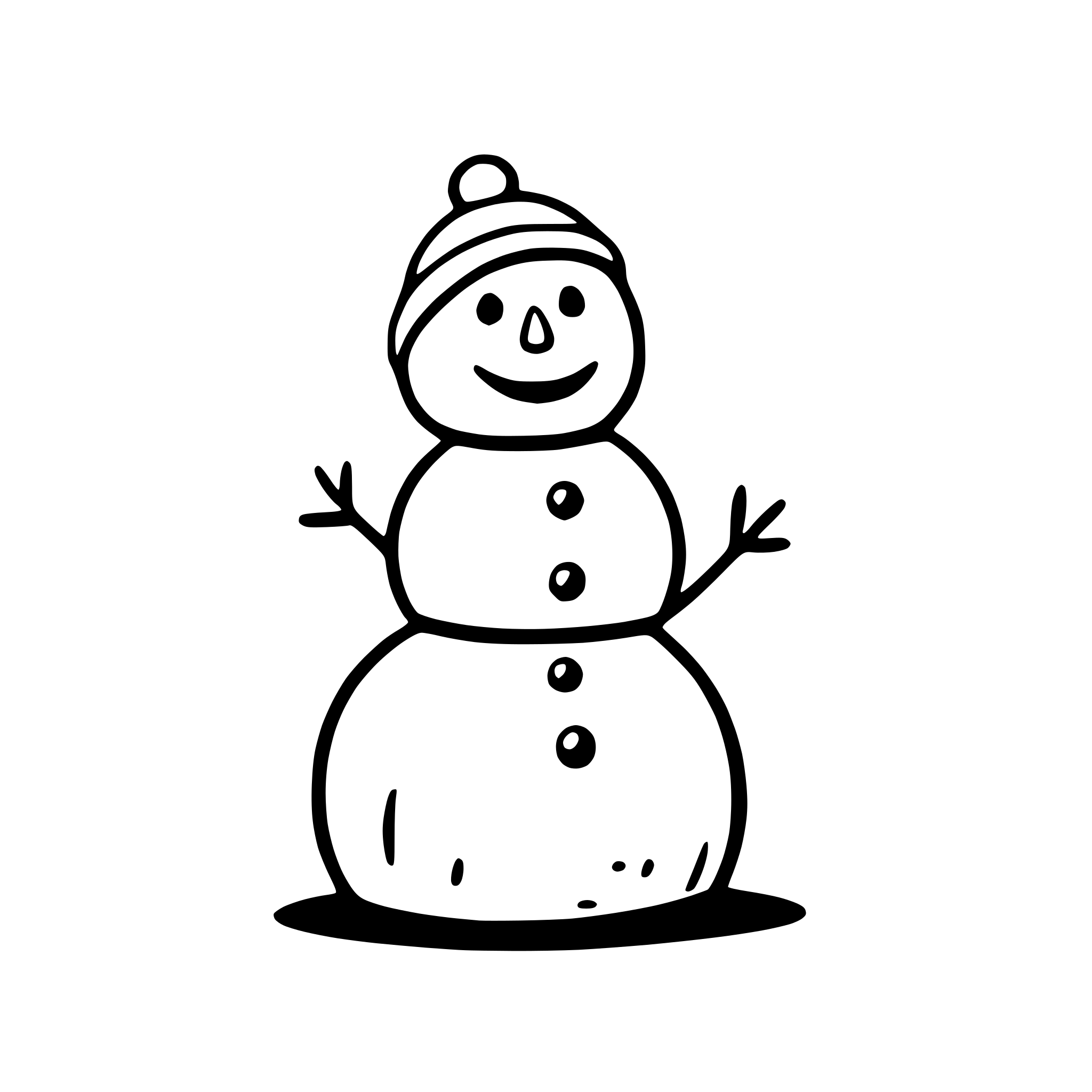 AI-generated SVG of a snowman under falling snow