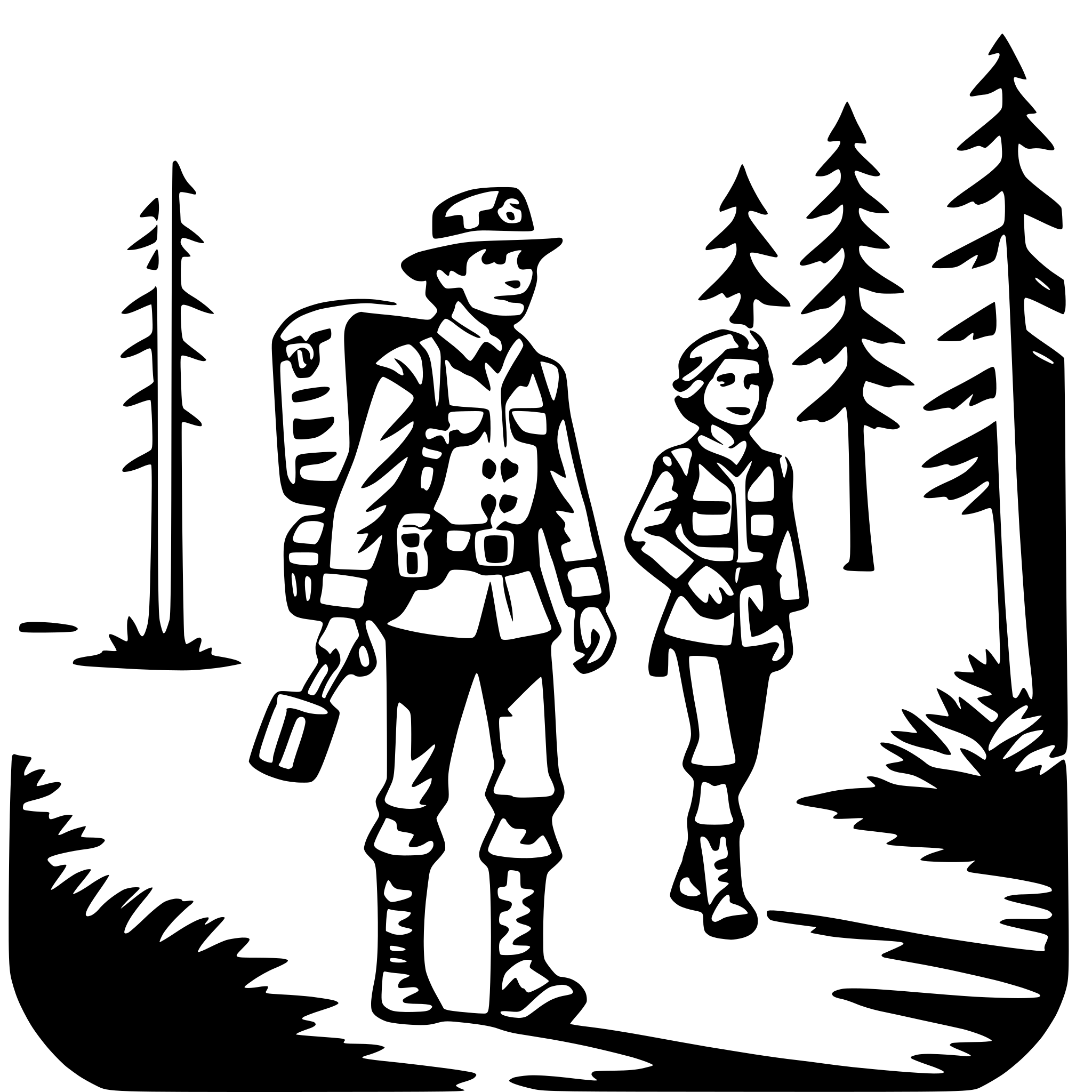 AI-generated SVG of a forest ranger patrol