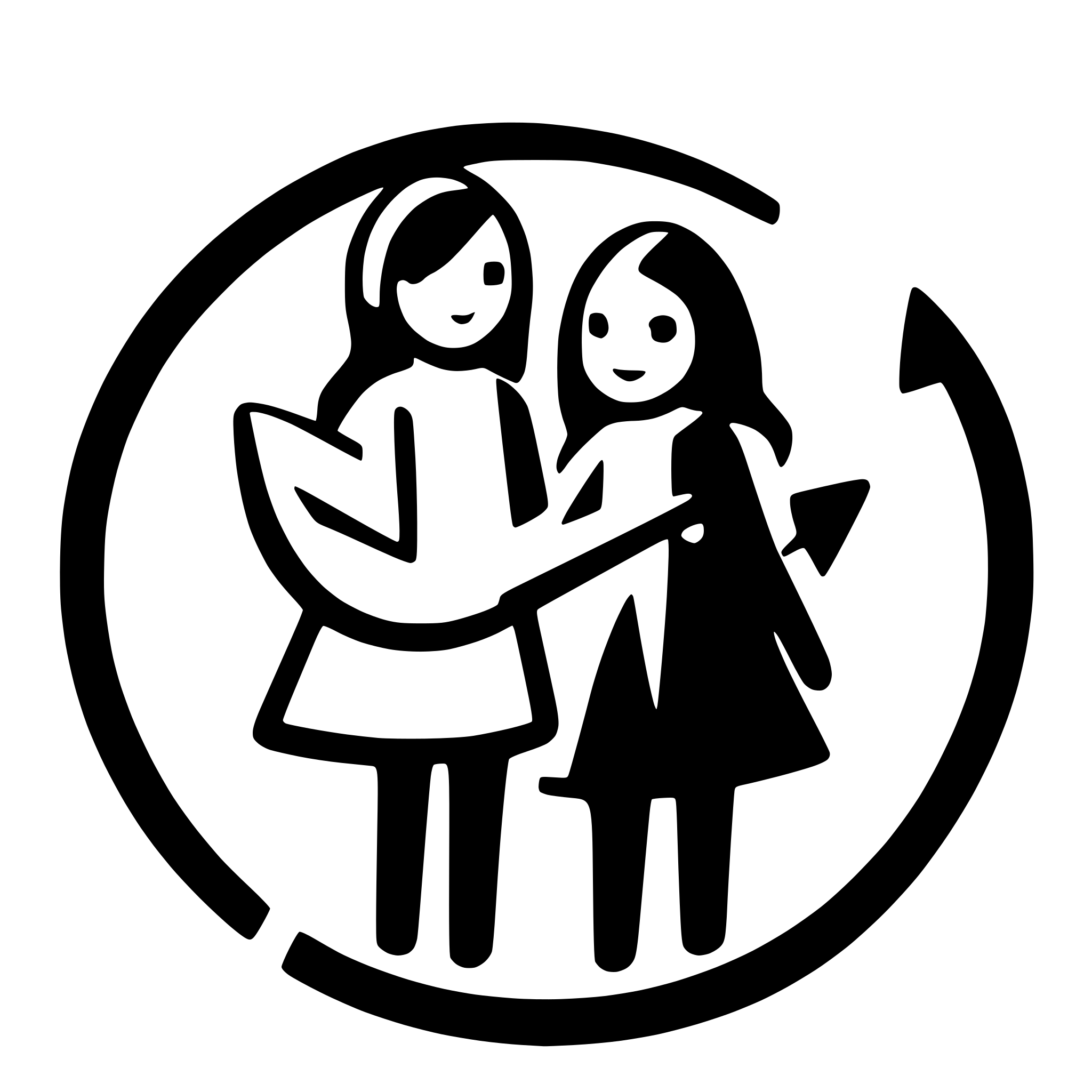 AI-generated SVG of a two people and an arrow (link) between them