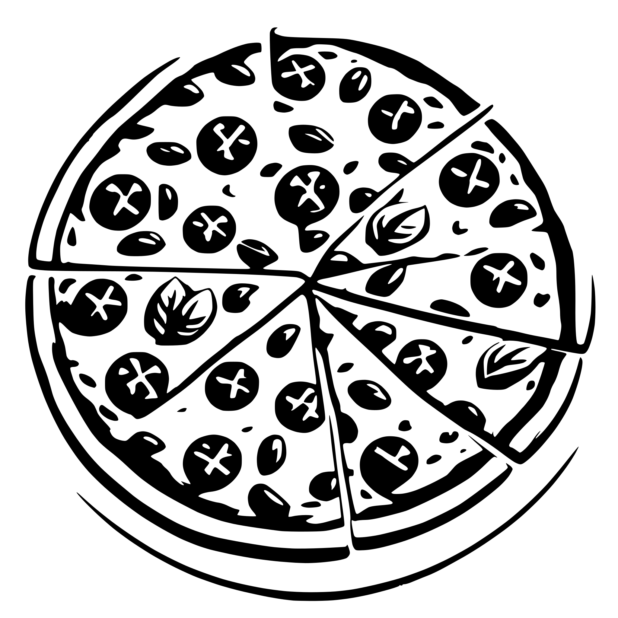 AI-generated SVG of 'pizza top view'