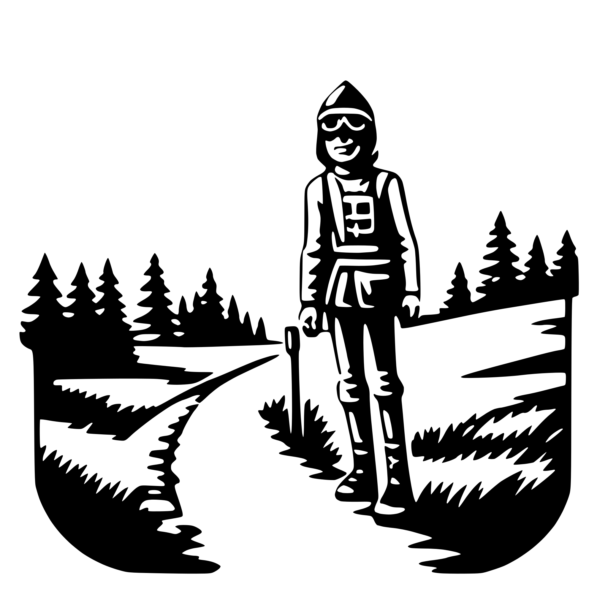 AI-generated SVG of a mountain expedition