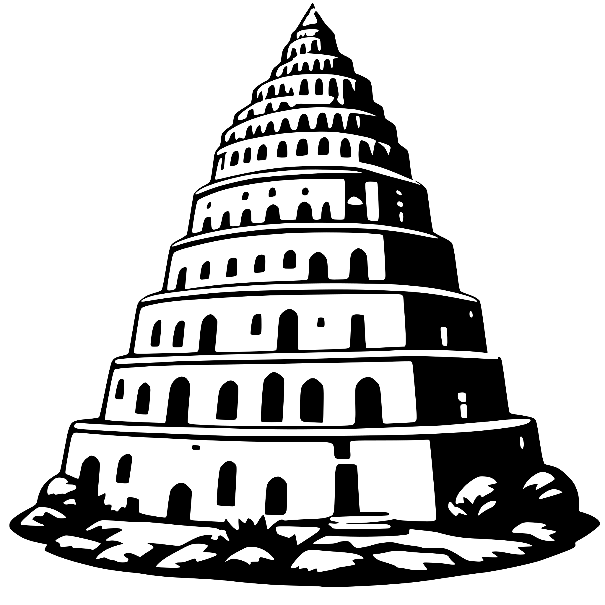 AI-generated SVG of 'tower of babel'