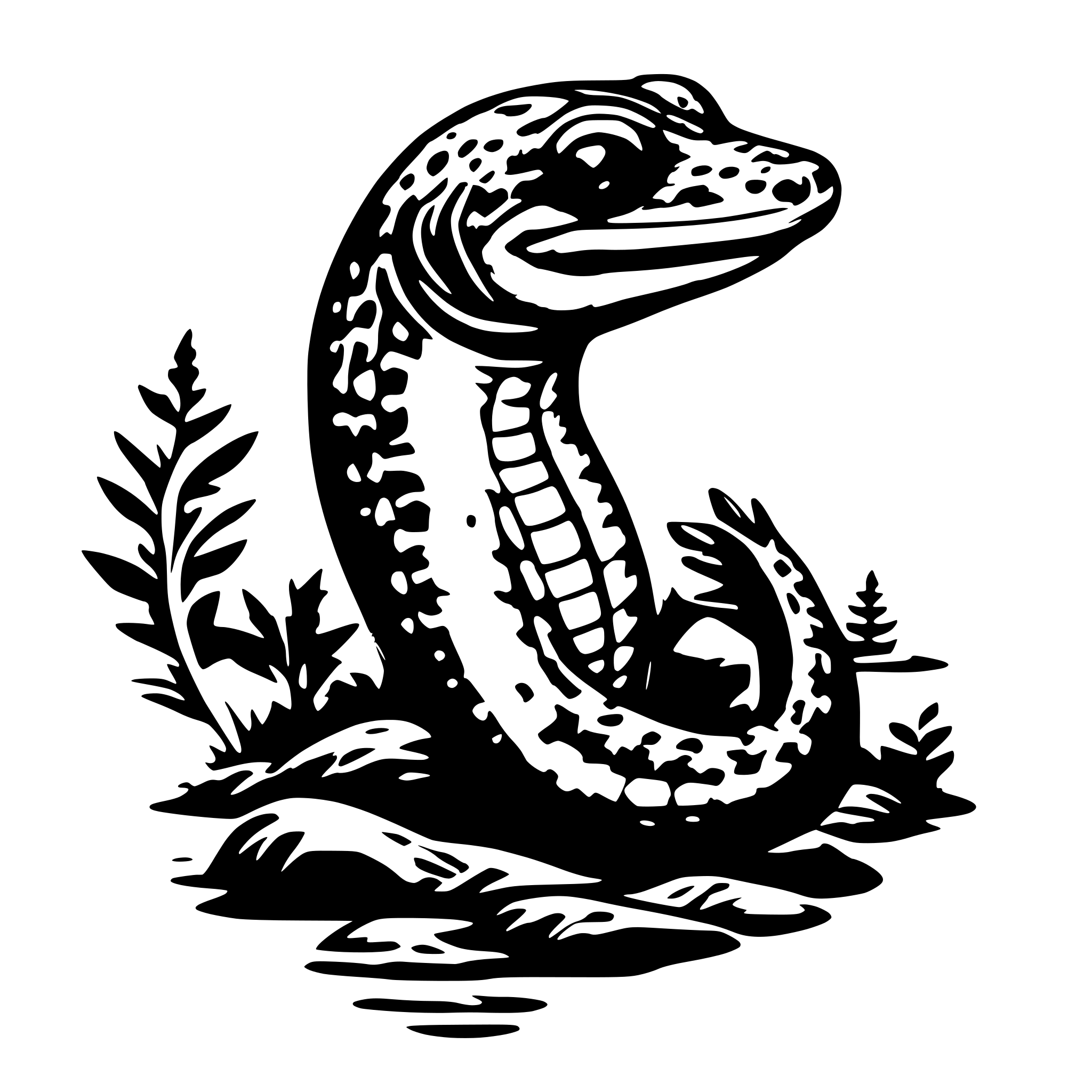 AI-generated SVG of 'Hellbender salamander waiving'