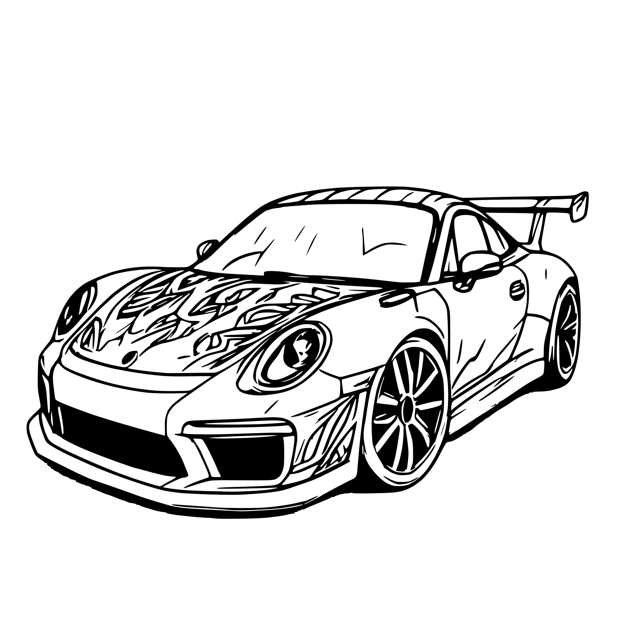 AI-generated SVG of a Porsche 911 gt3 rs